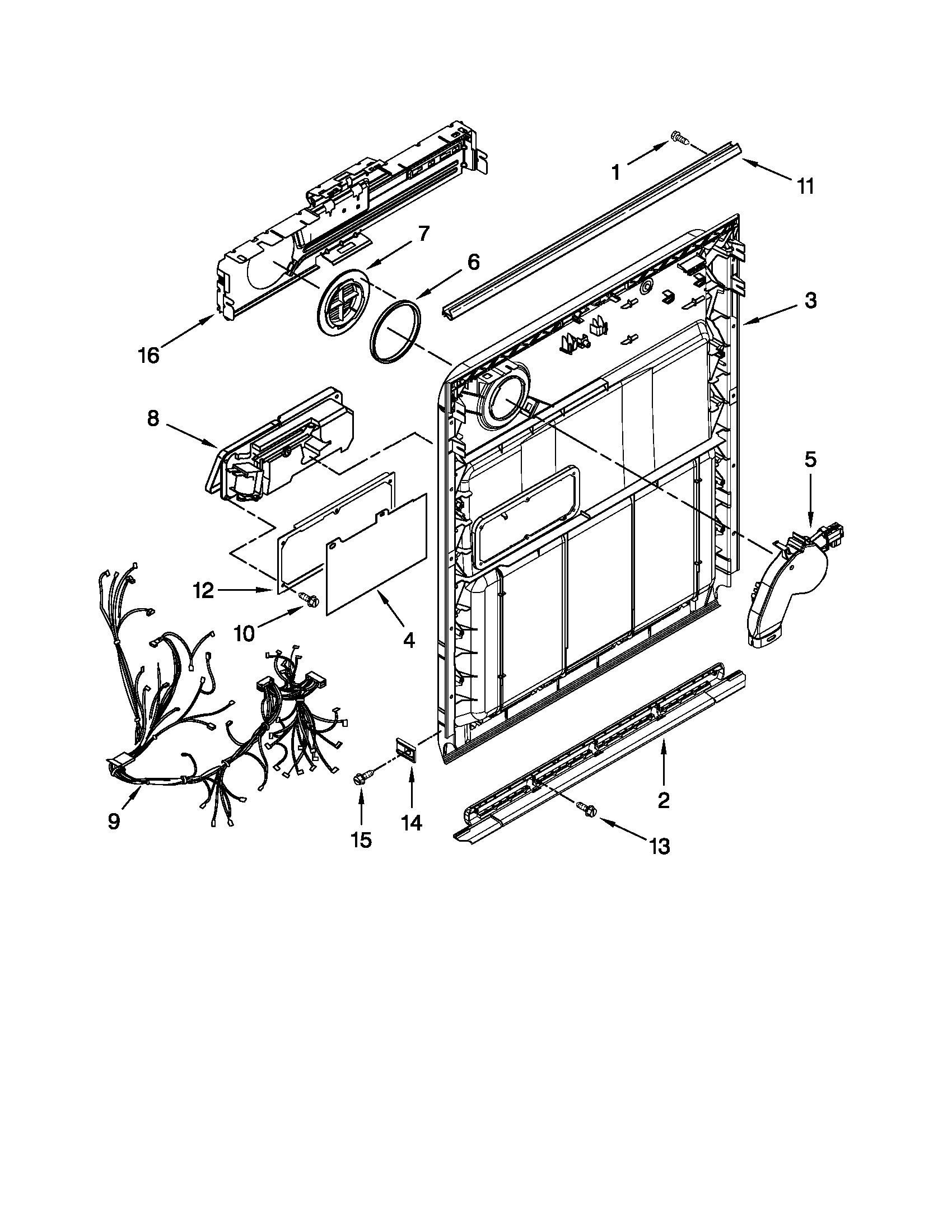 Kenmore 66513262K111 inner door parts diagram
