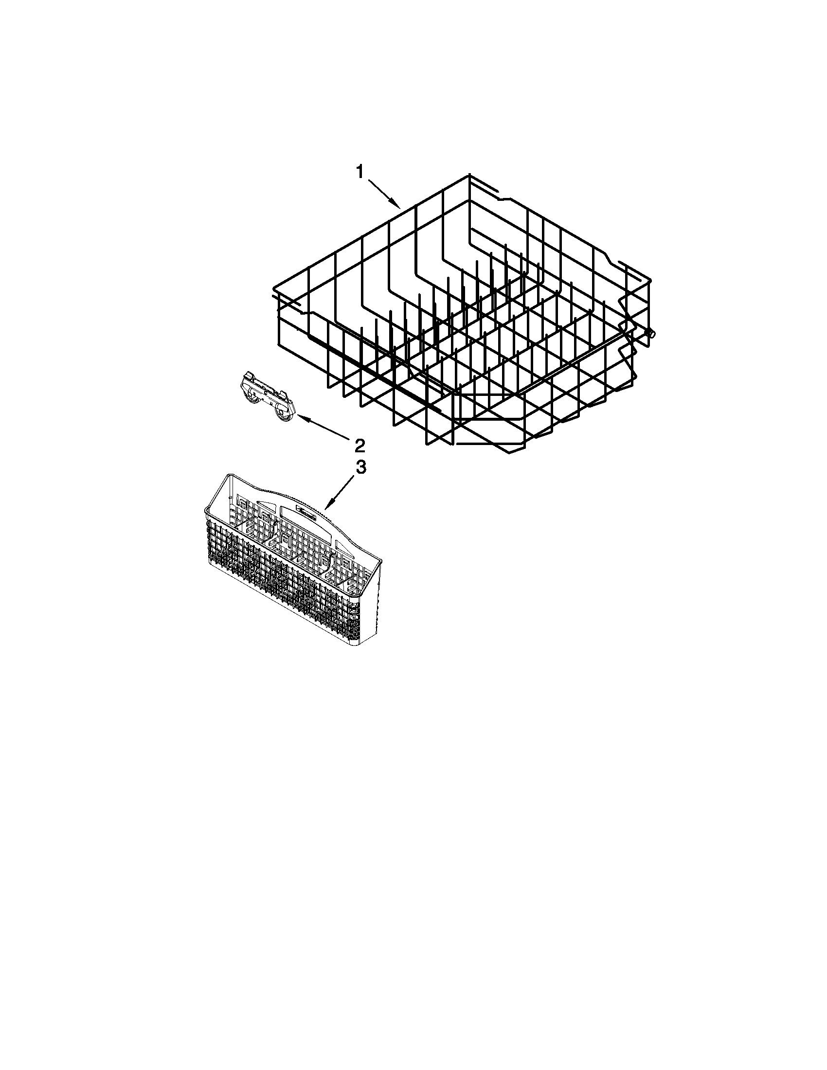 Kenmore 66513262K111 lower rack parts diagram