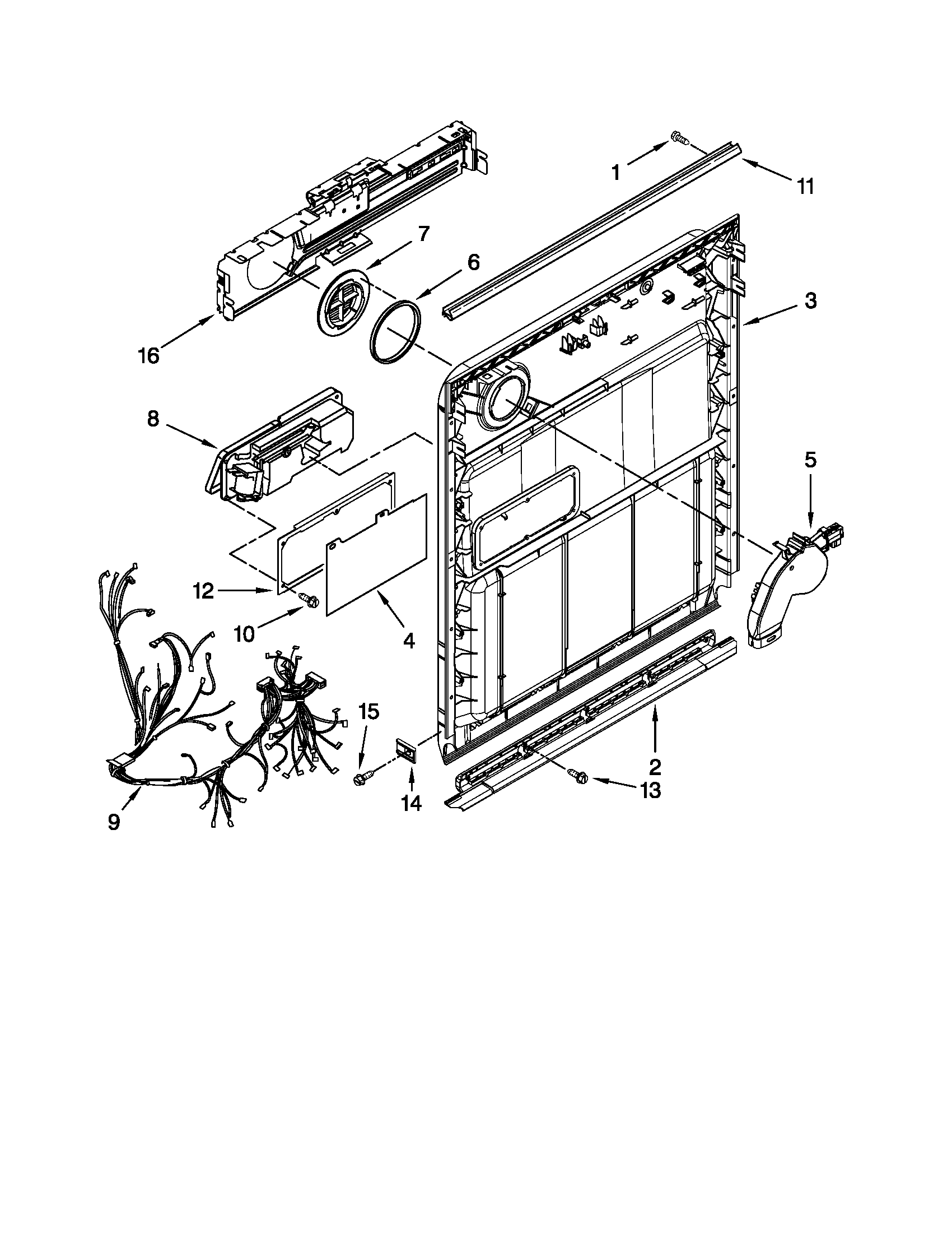 Kenmore 66513293K112 inner door parts diagram
