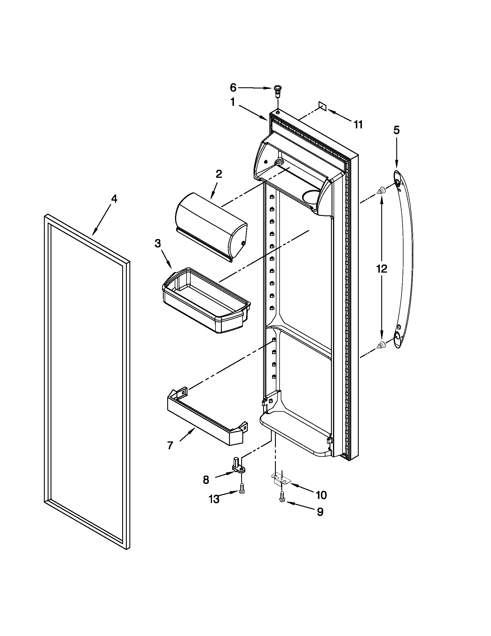 Kenmore 10651102110 refrigerator door parts diagram