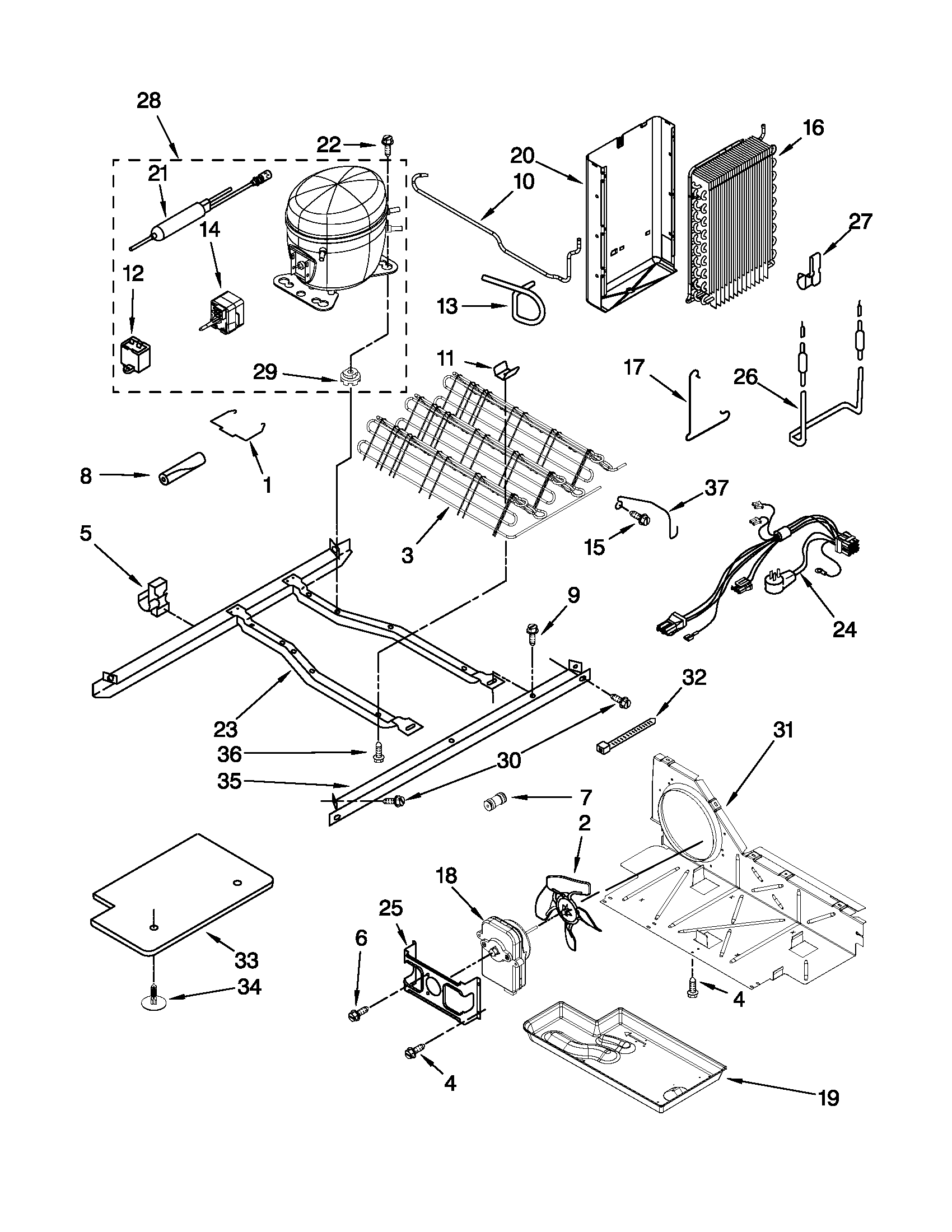 Kenmore 10651102110 unit parts diagram