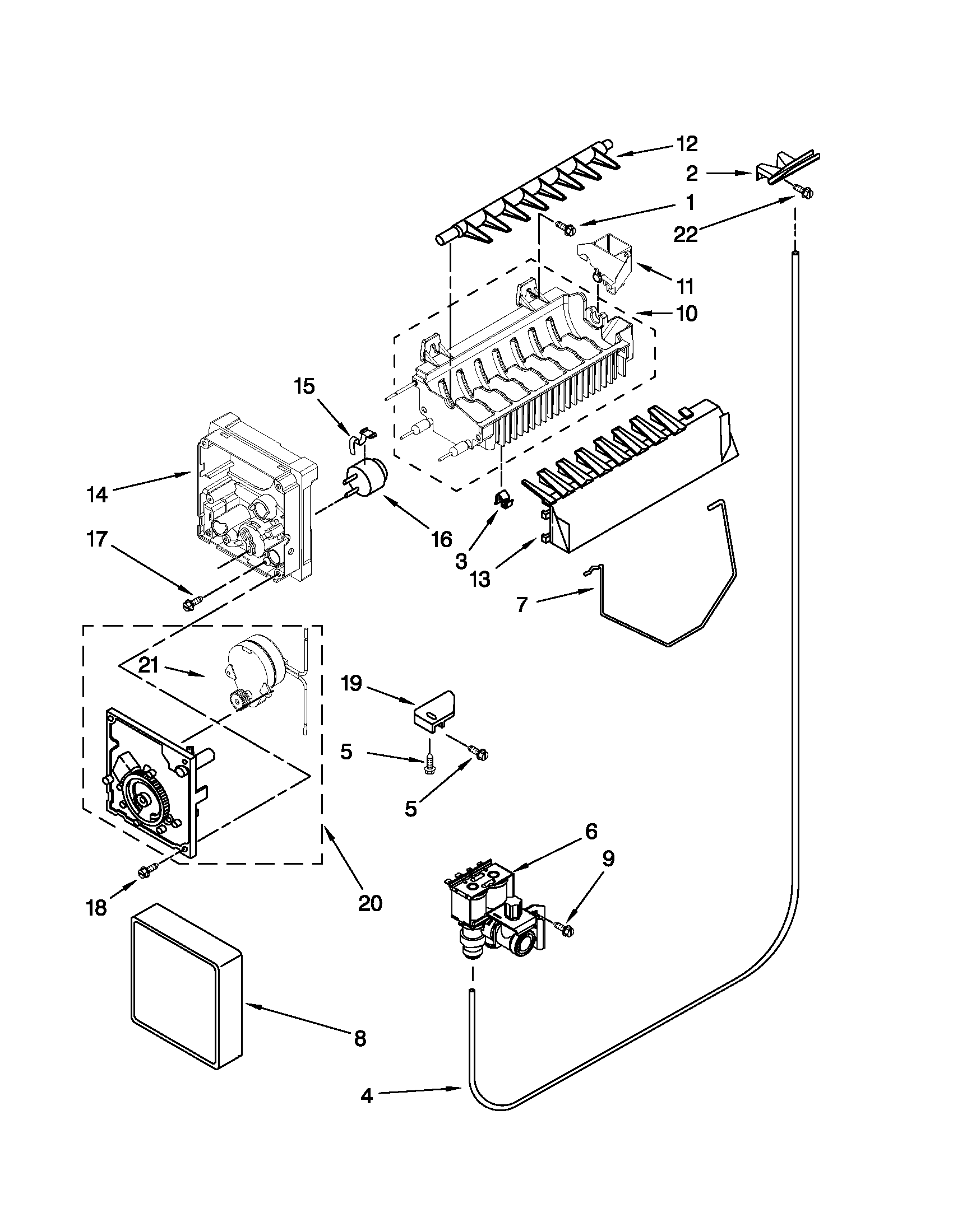 Kenmore 10651102110 icemaker parts diagram