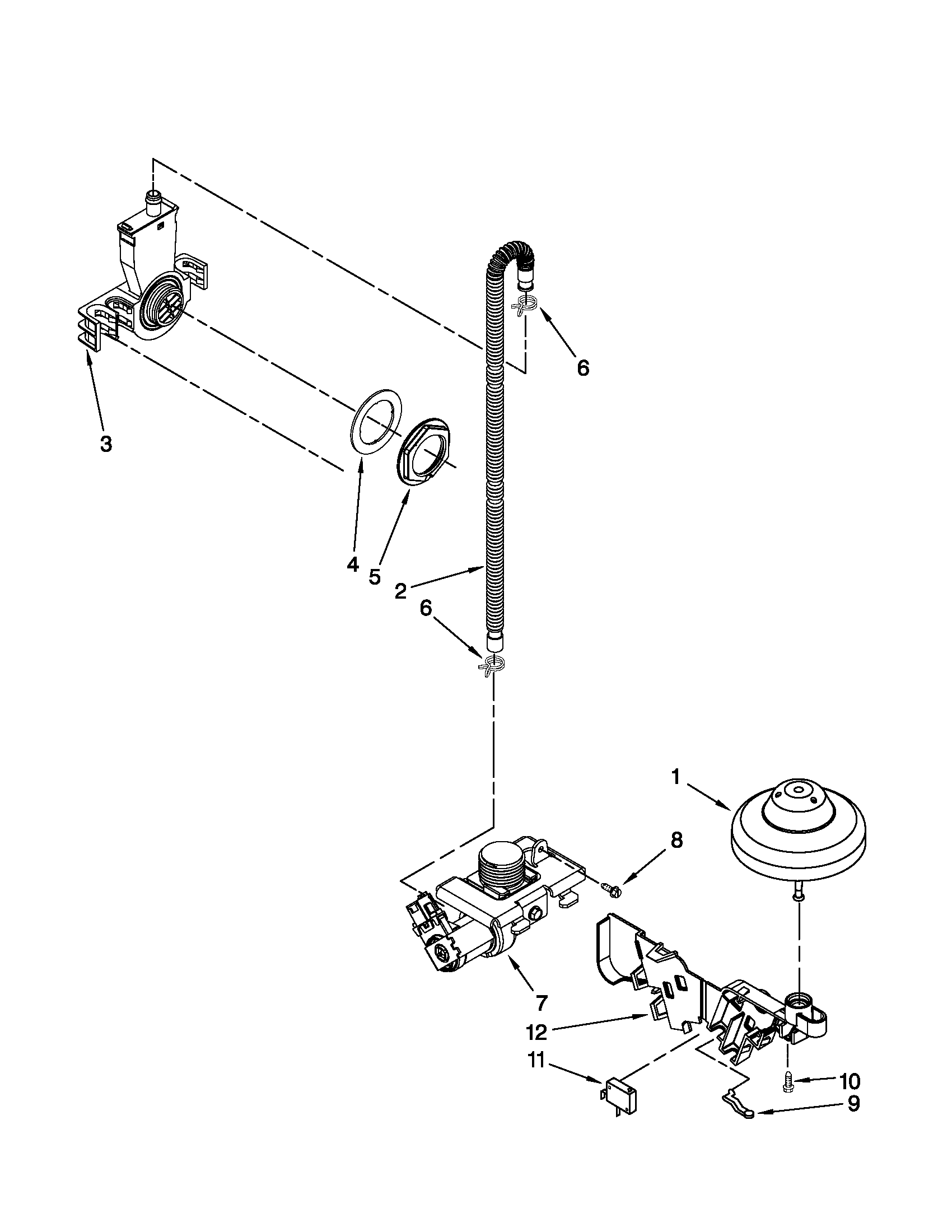 Kenmore 66517742K016 fill, drain and overfill parts diagram