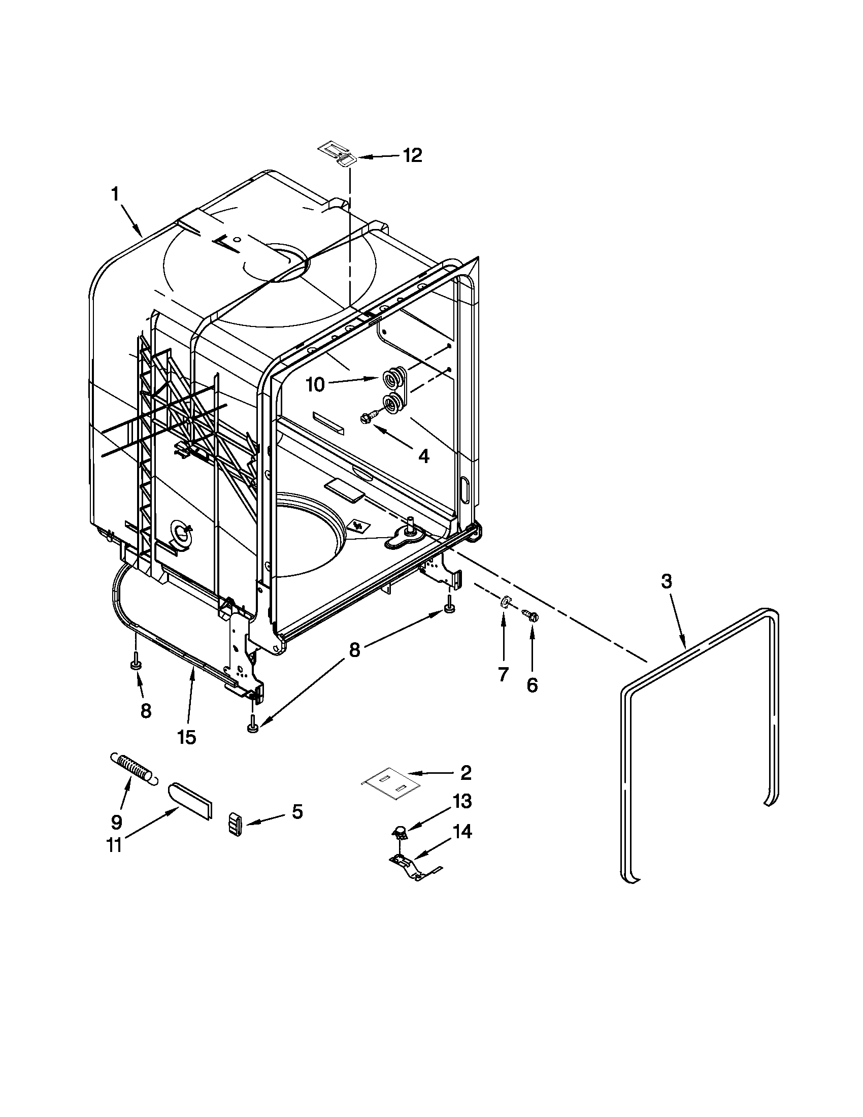 Kenmore 66517742K016 tub and frame parts diagram