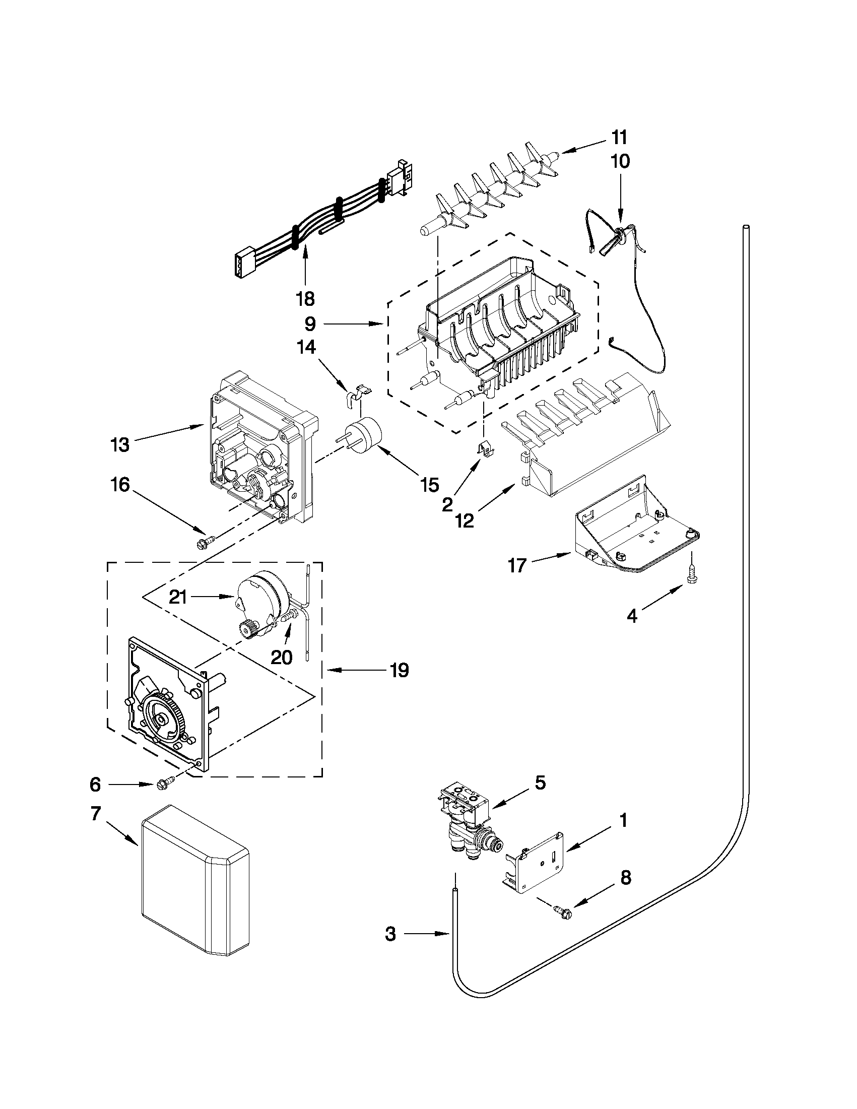 Kenmore Elite 10651142111 icemaker parts diagram