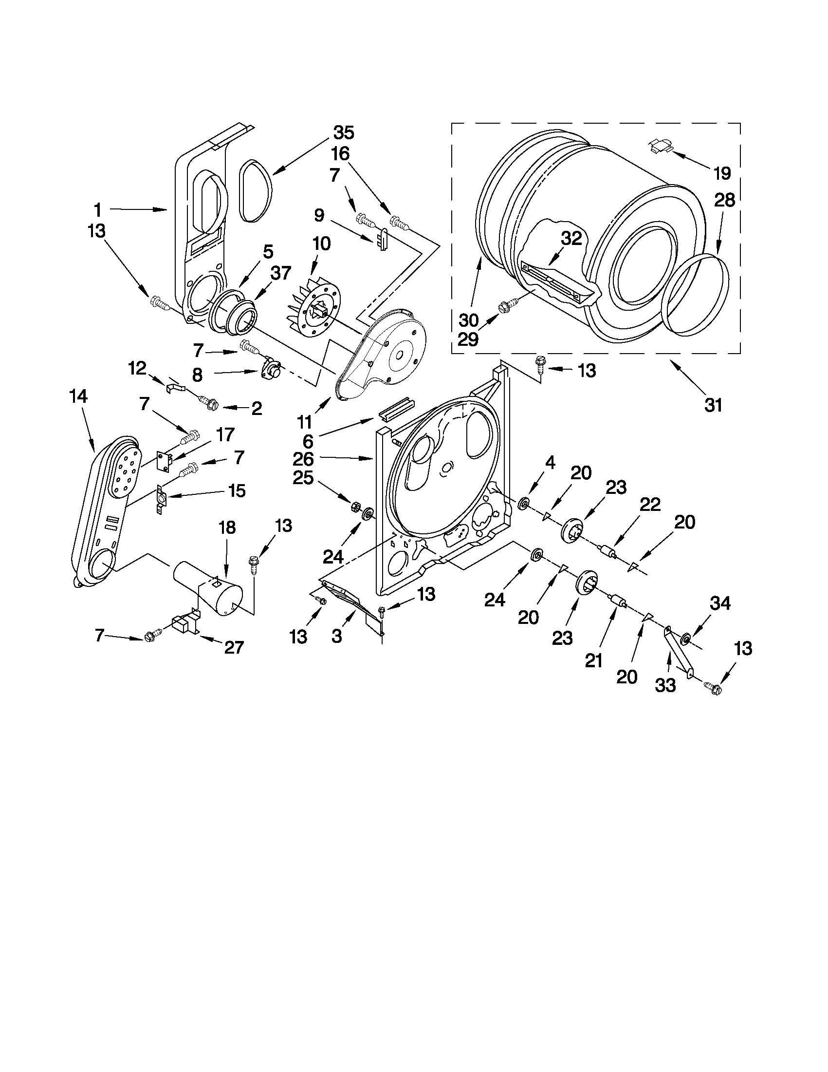 Kenmore 1107072010 bulkhead parts diagram