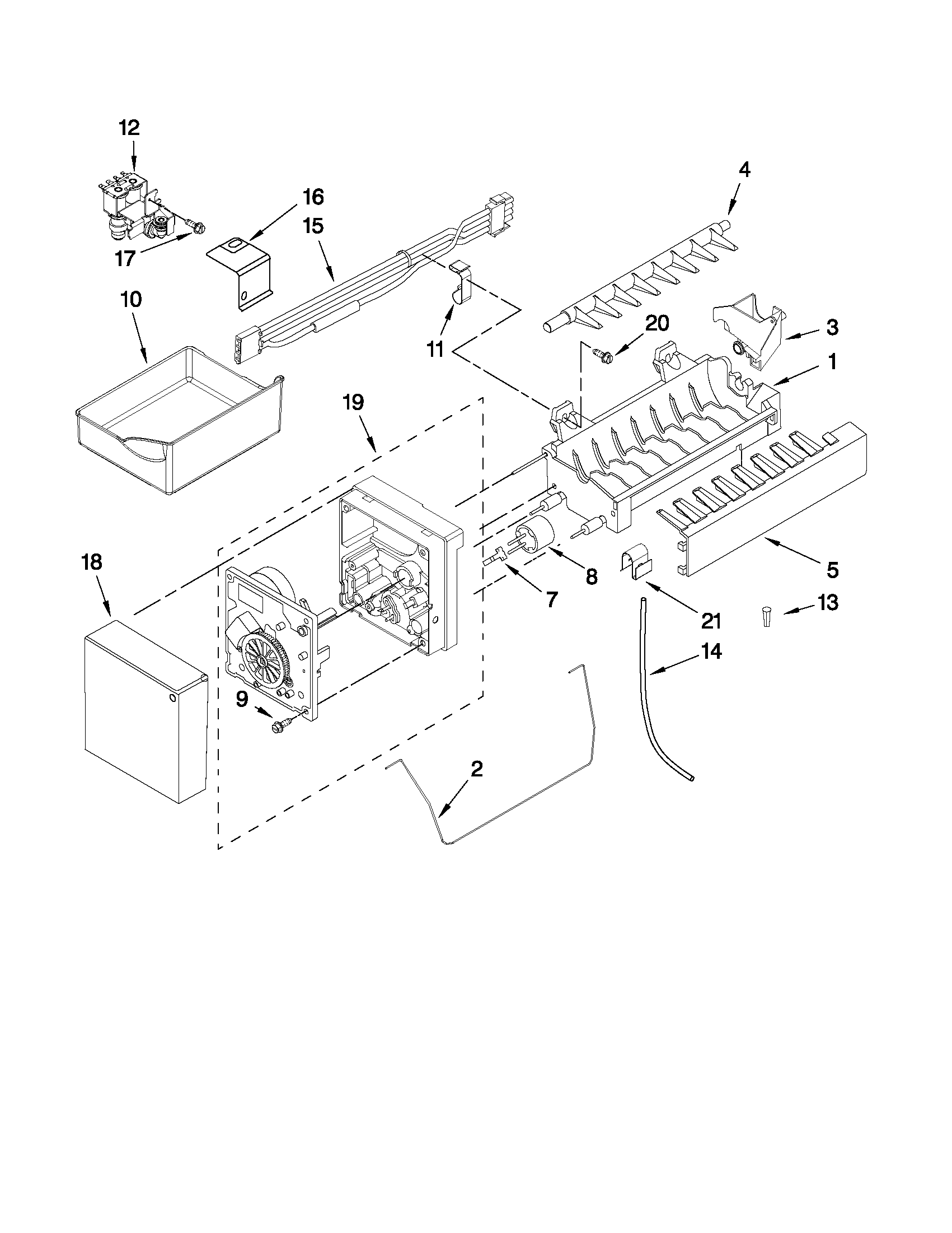 Kenmore 59672003014 icemaker parts diagram