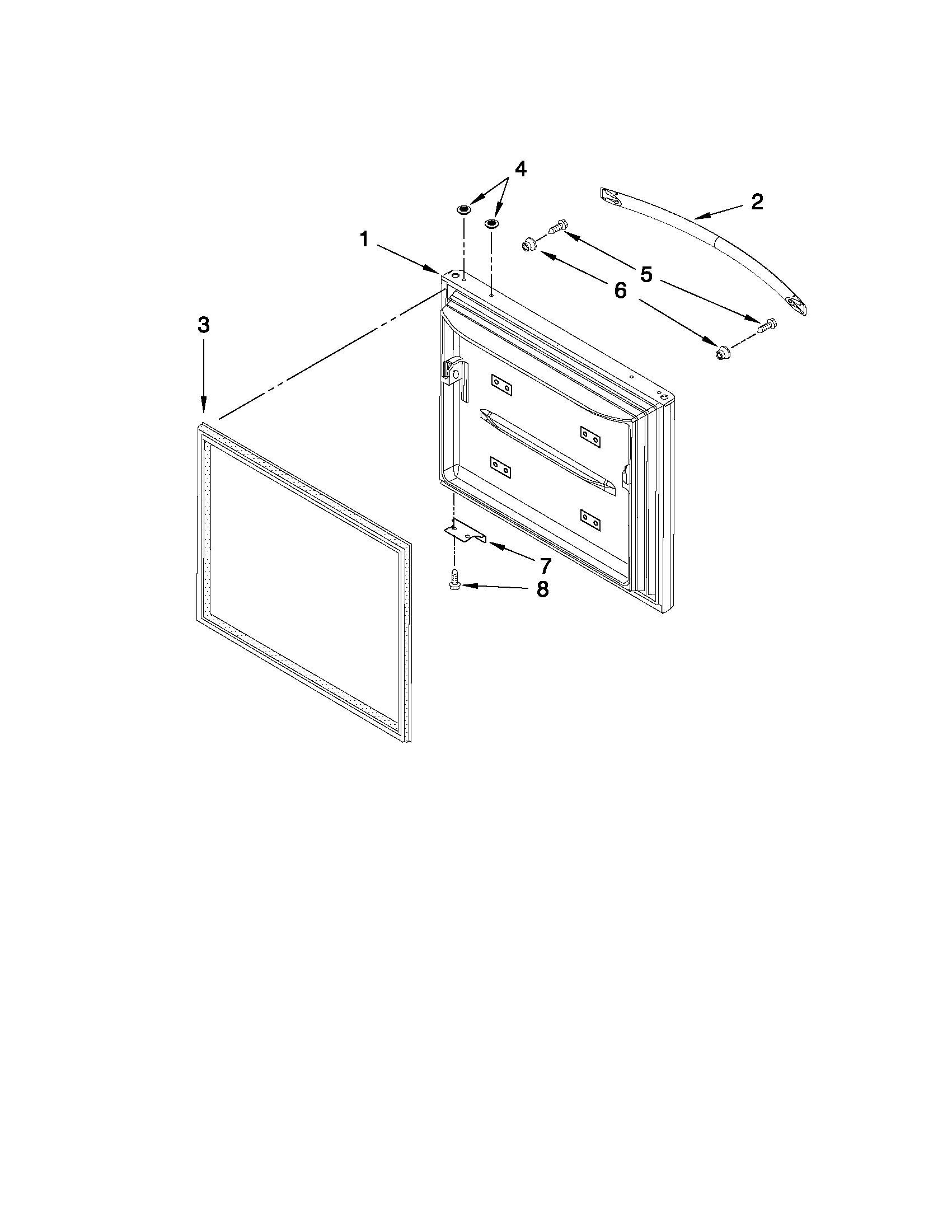 Kenmore 59669982011 freezer door parts diagram