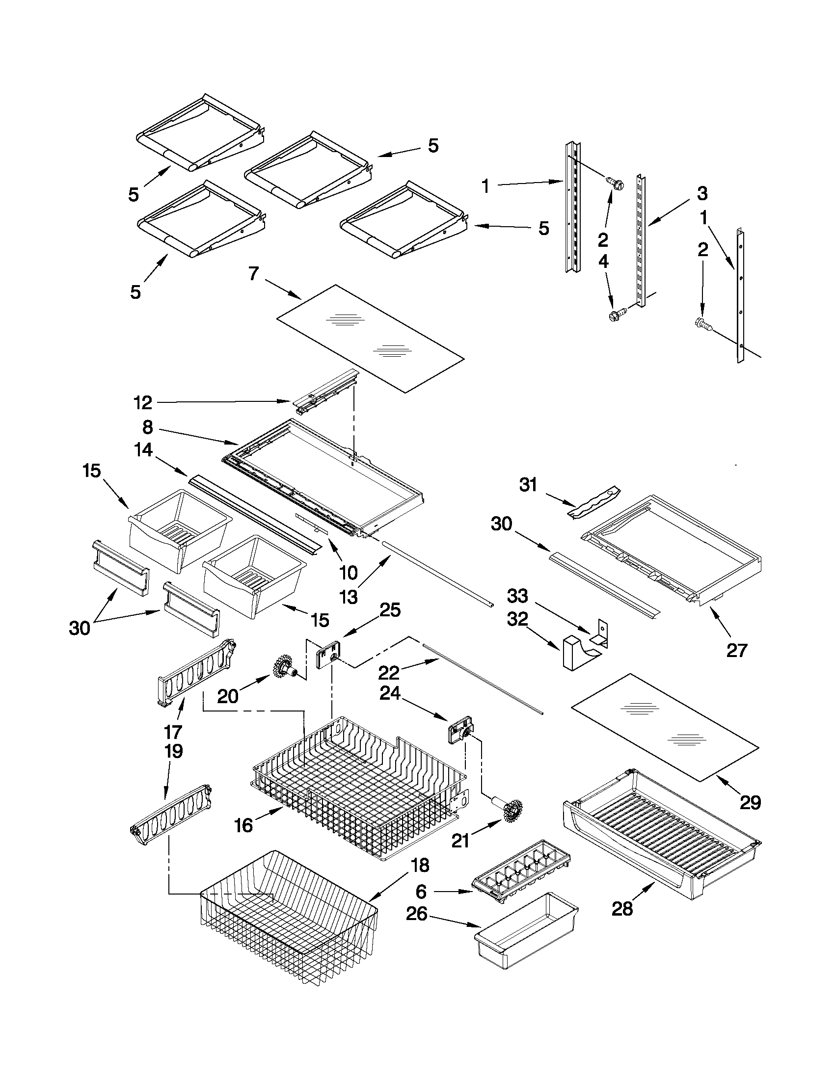 Kenmore 59669982011 shelf parts diagram