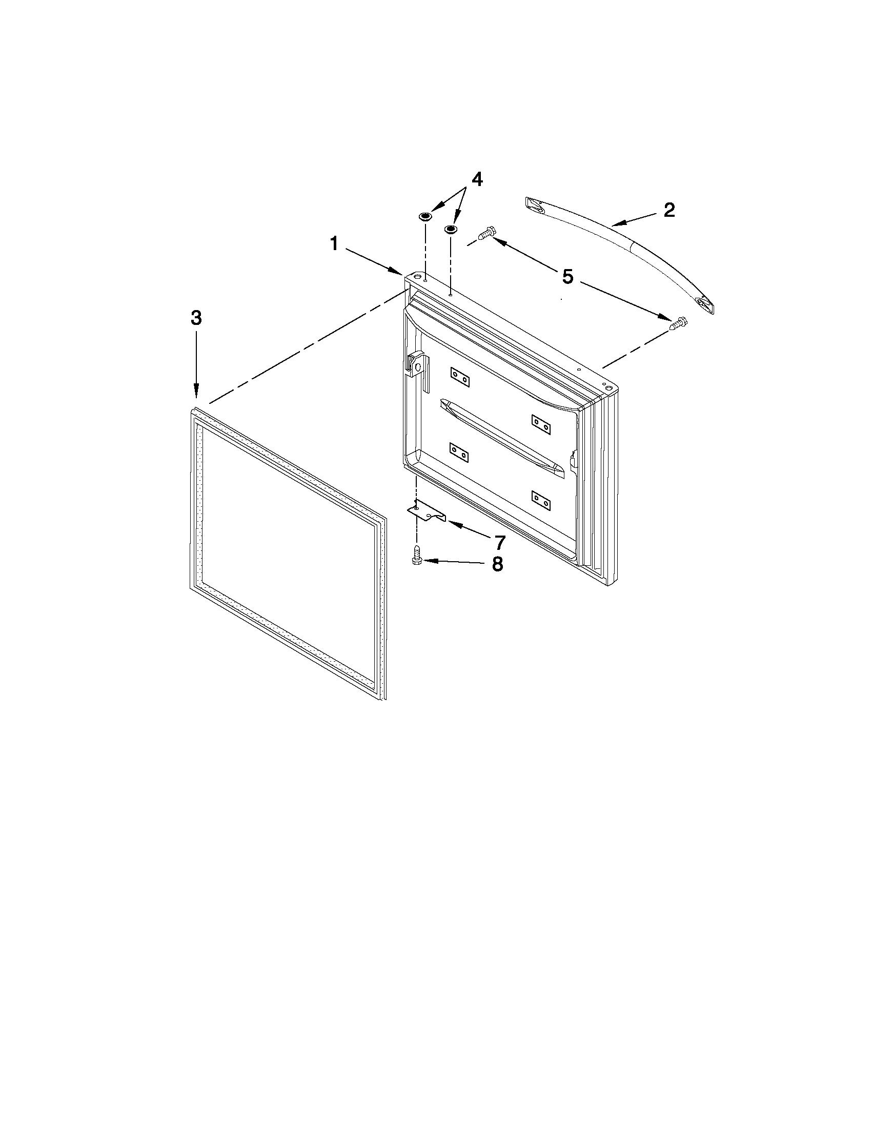 Kenmore 59669963012 freezer door parts diagram