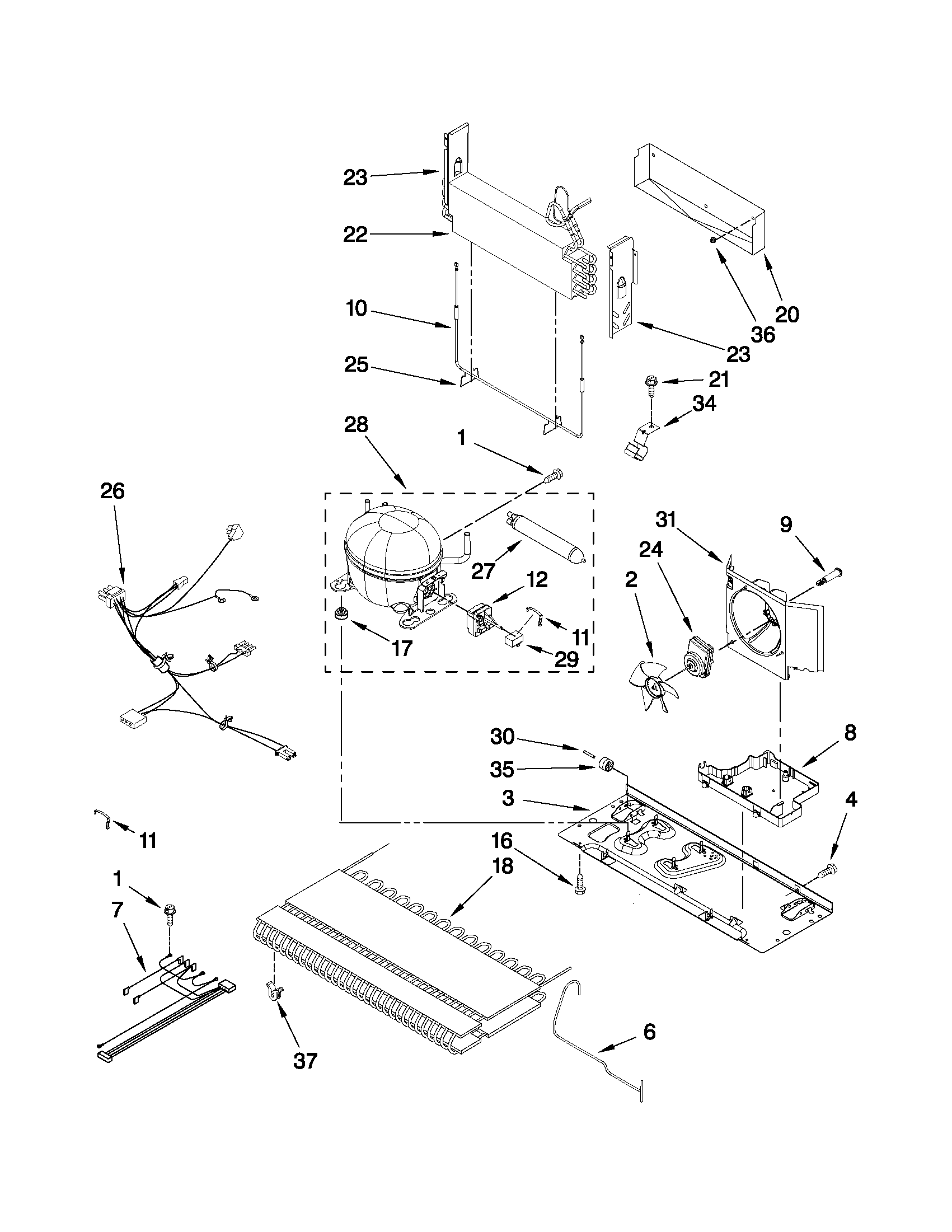 Kenmore 59669963012 unit parts diagram