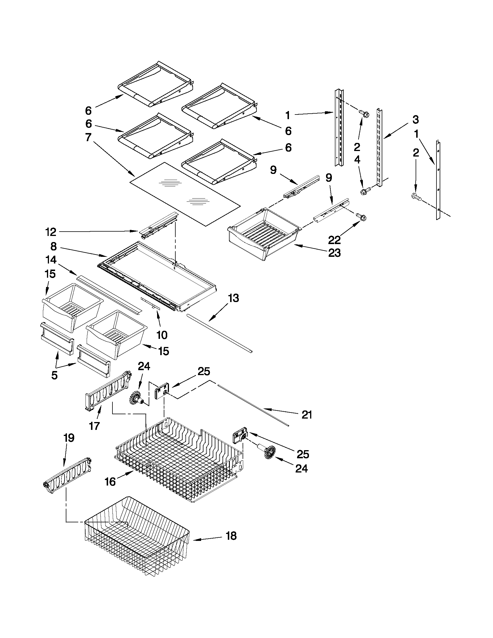 Kenmore 59669963012 shelf parts diagram