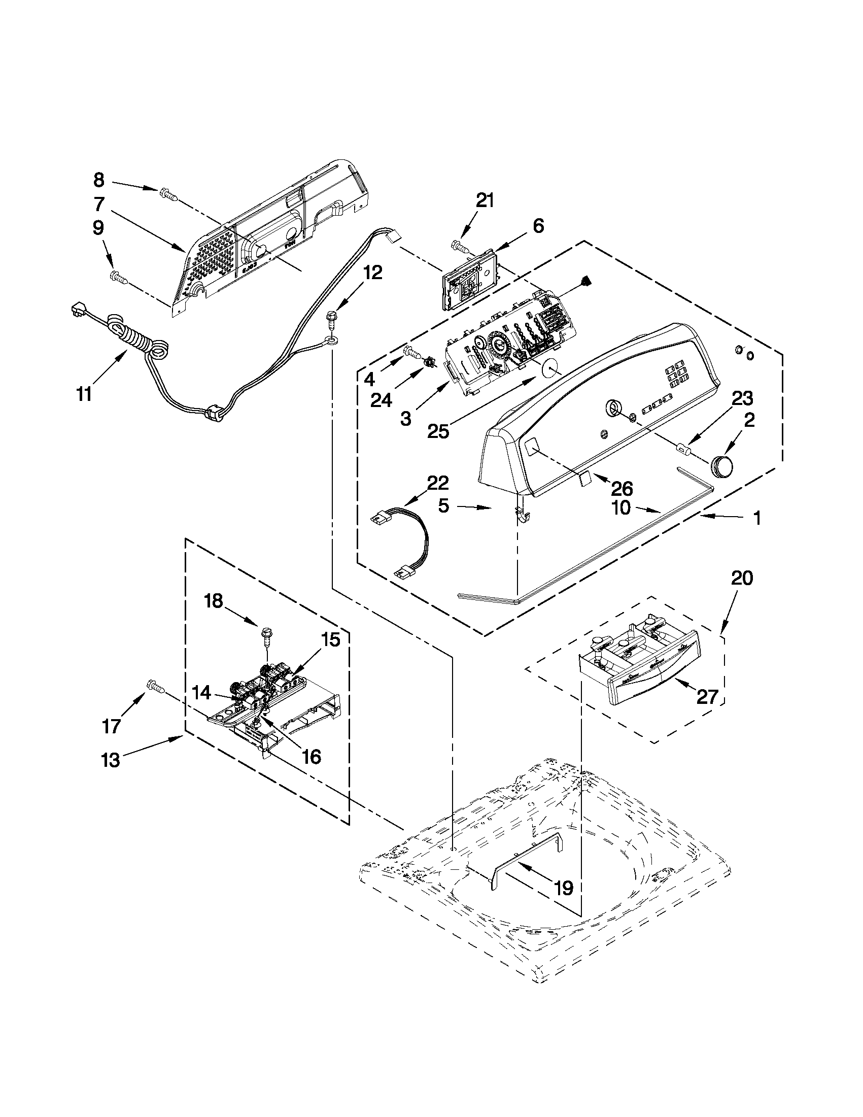Kenmore 11028002012 console and dispenser parts diagram