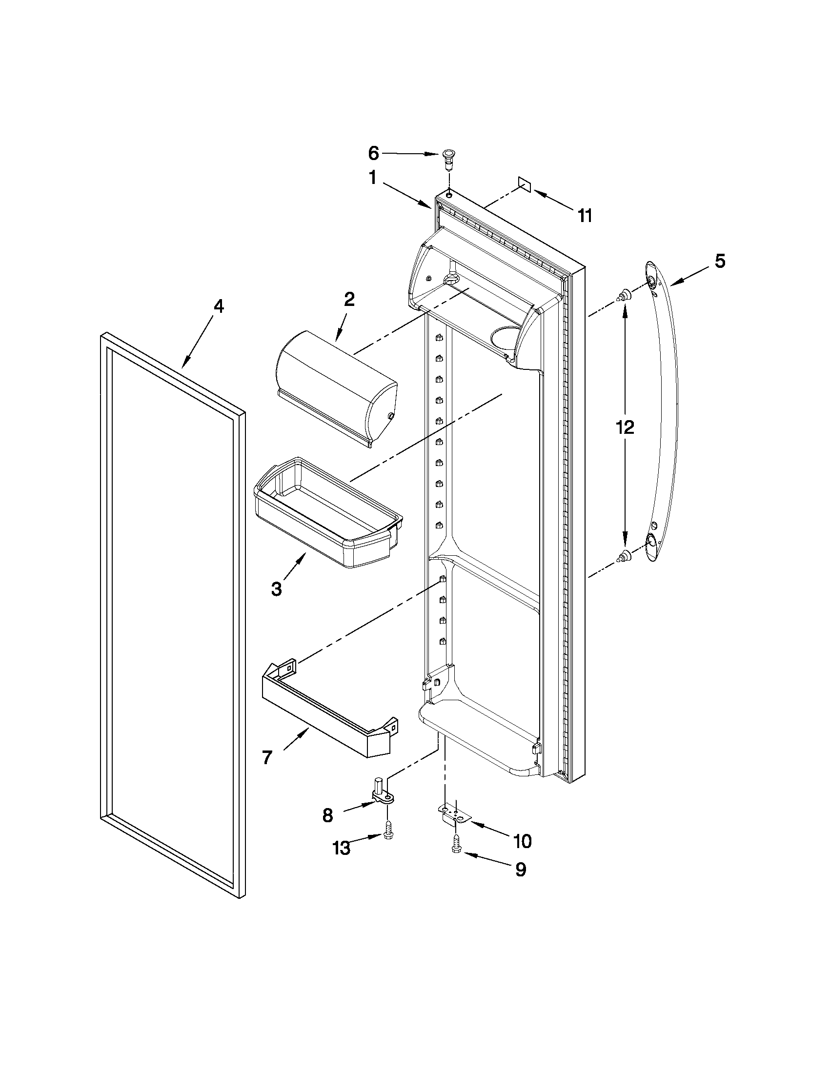 Kenmore 10650292010 refrigerator door parts diagram