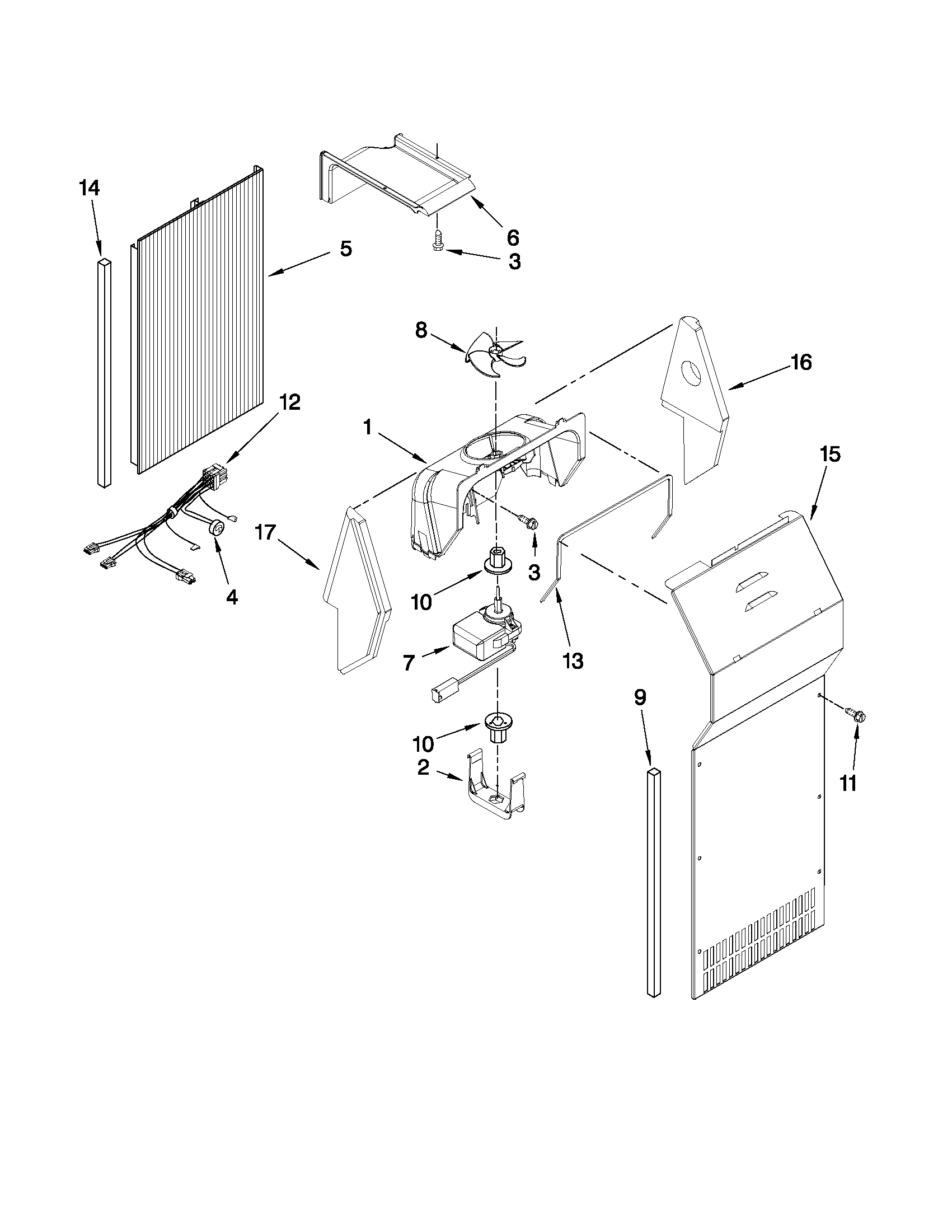 Kenmore 10650292010 air flow parts diagram