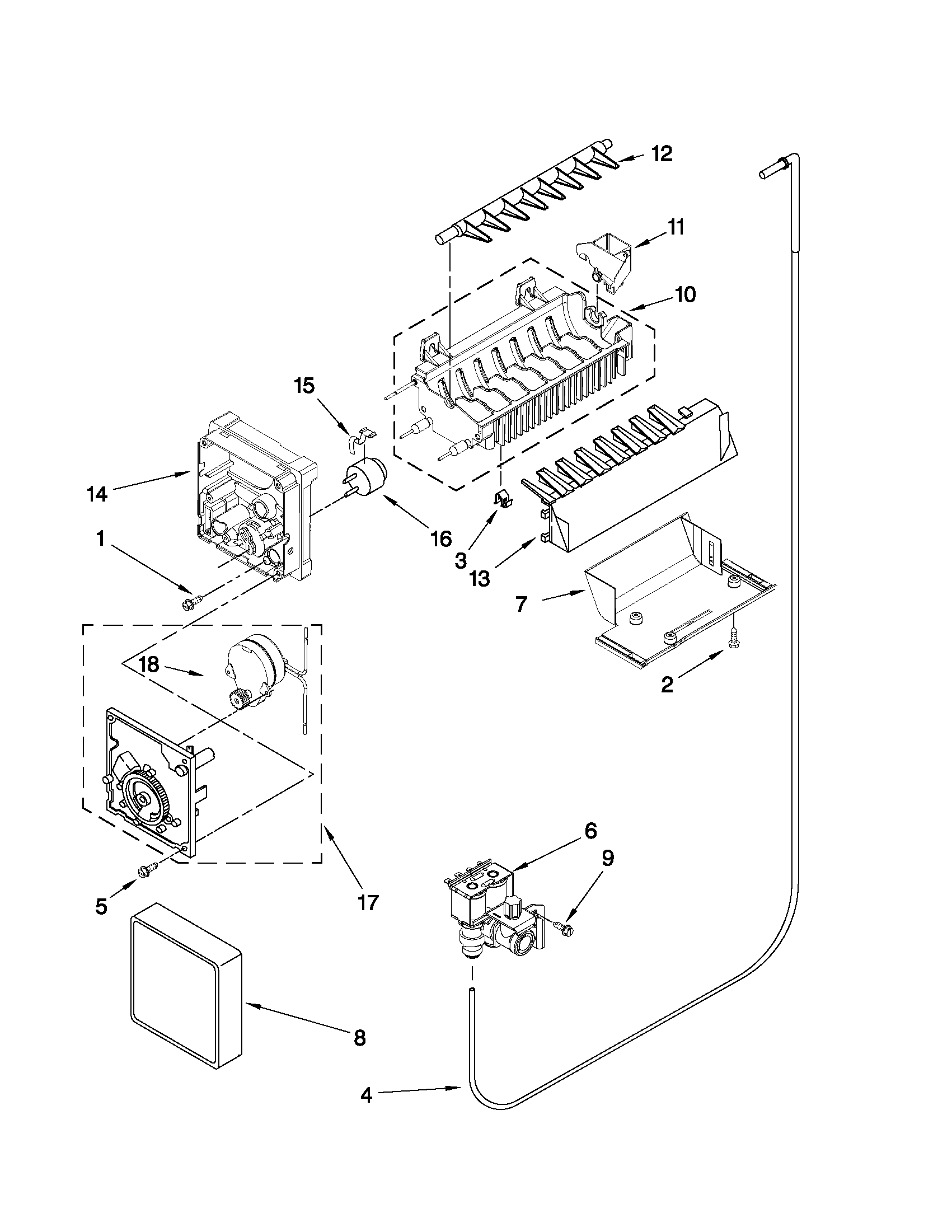 Kenmore 10650292010 icemaker parts diagram