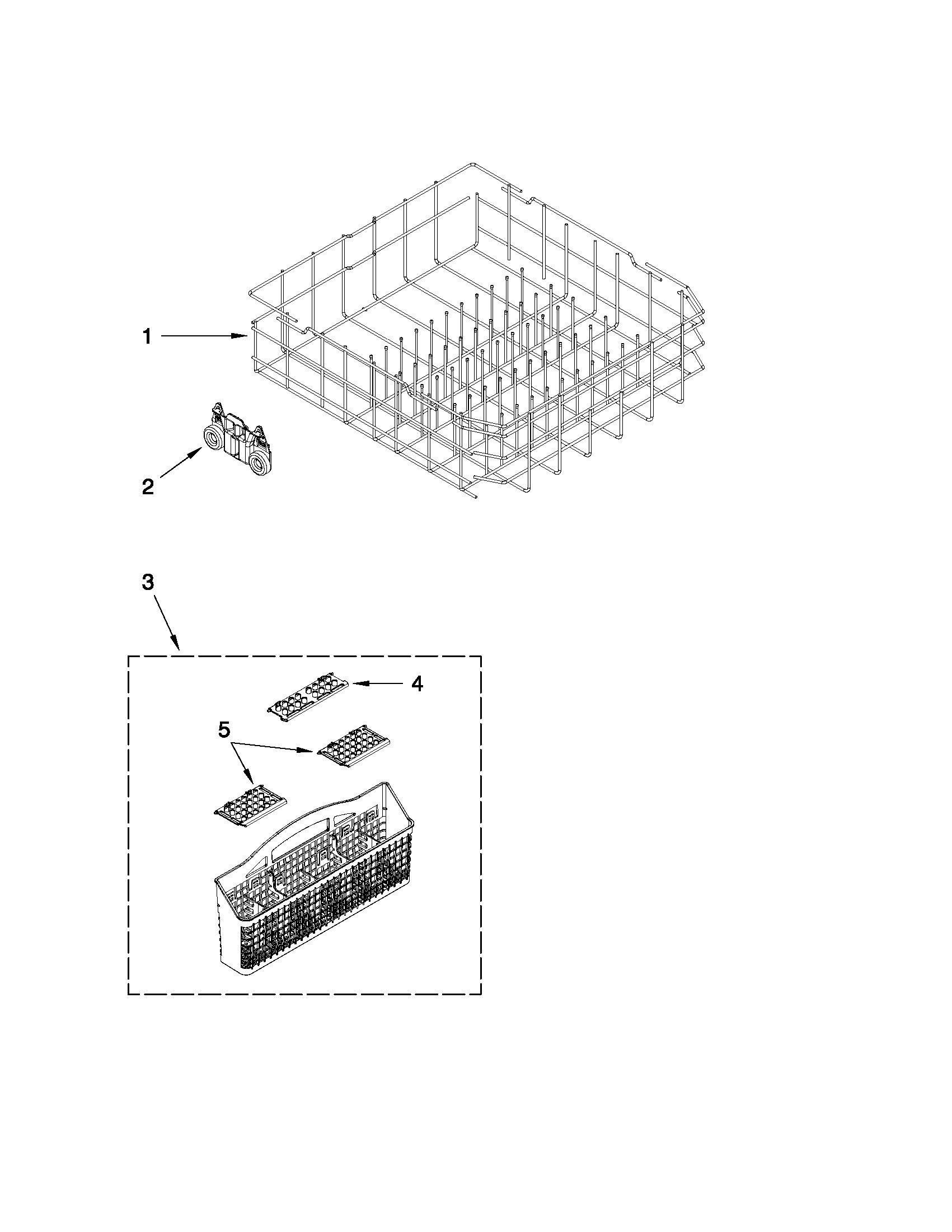 Kenmore Elite 66513933K010 lower rack parts diagram