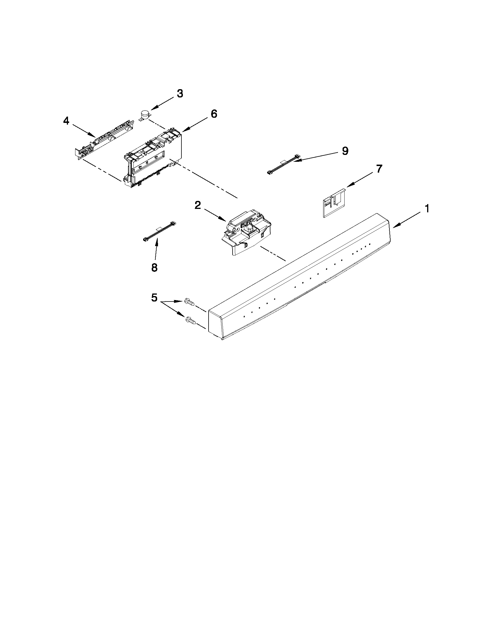 Kenmore Elite 66513932K011 control panel and latch parts diagram