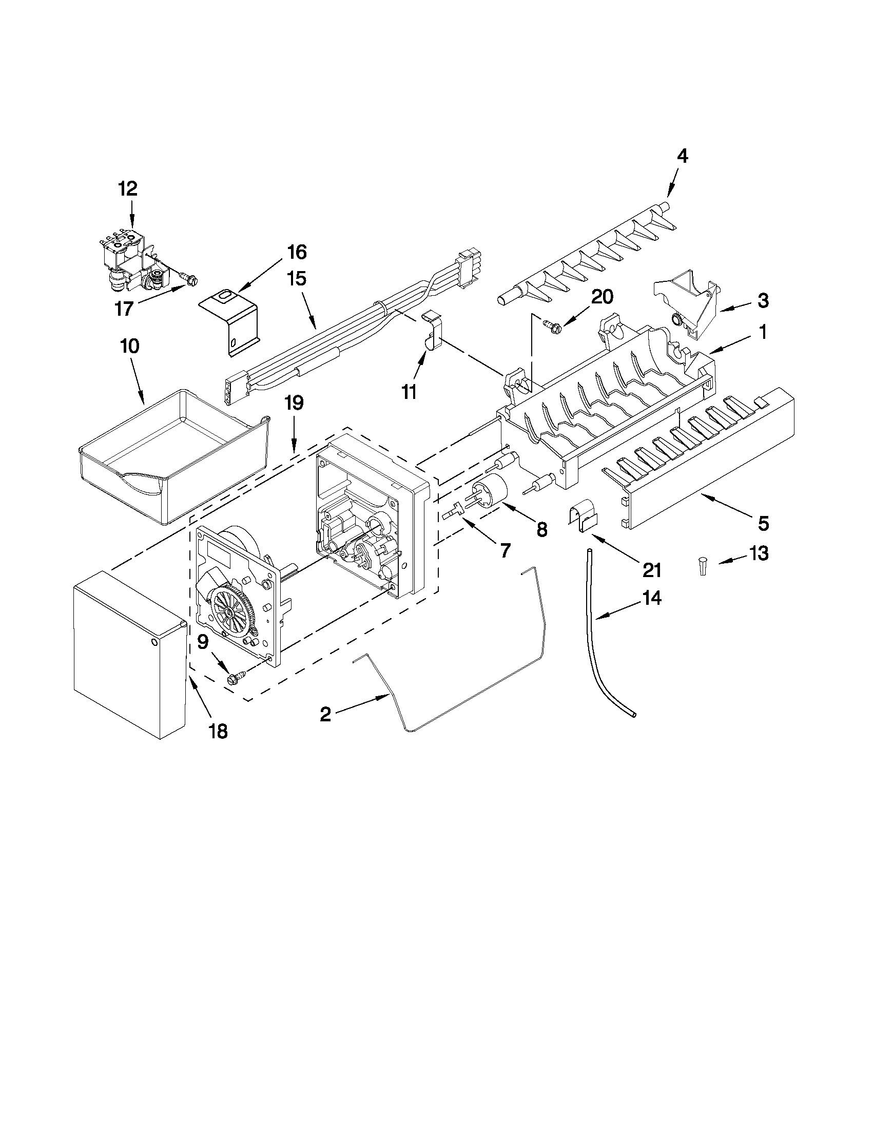 Kenmore 59679323014 icemaker parts diagram