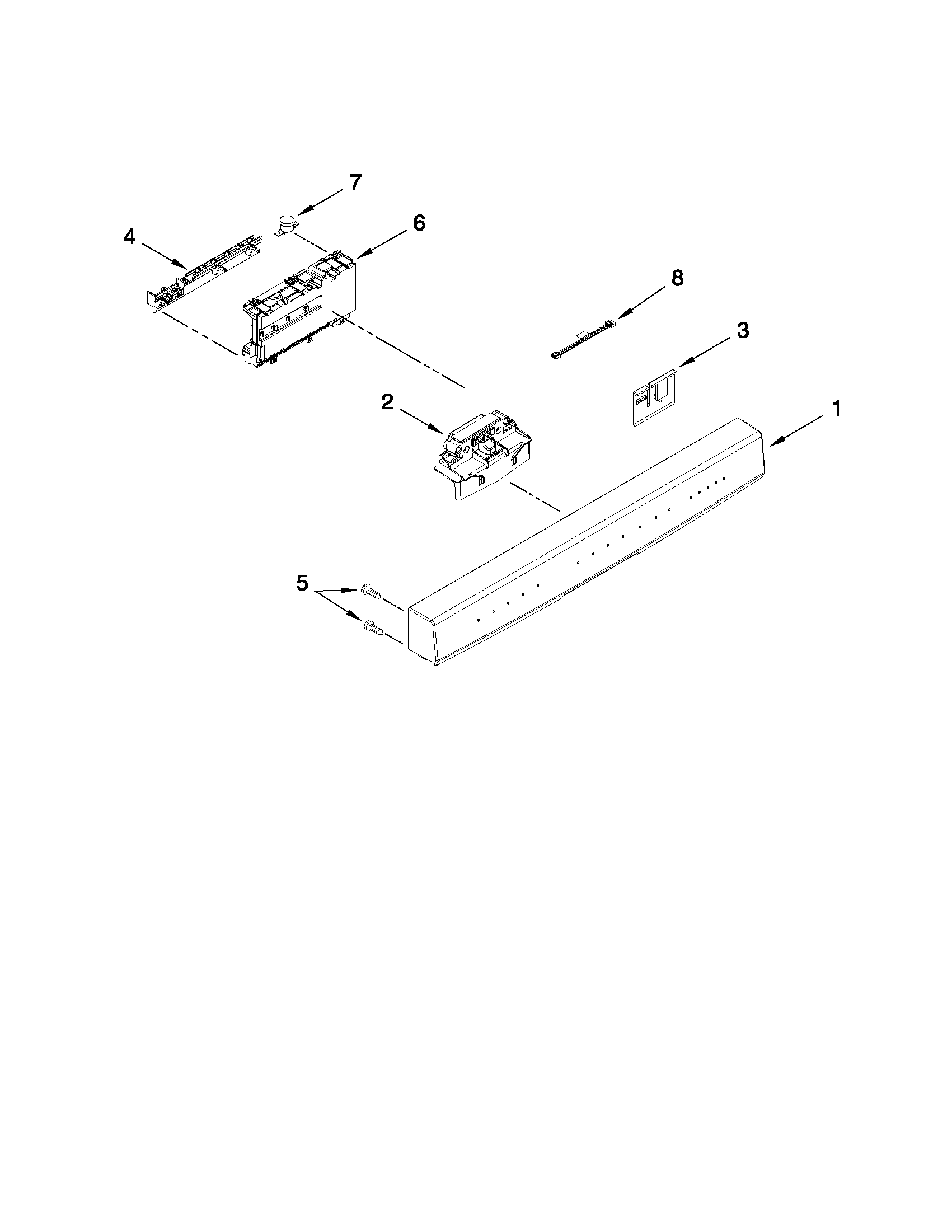 Kenmore Elite 66513932K013 control panel and latch parts diagram
