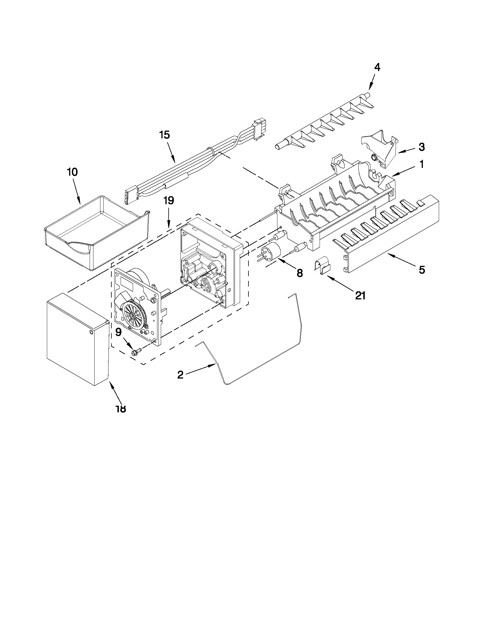 Kenmore 59679243013 icemaker parts diagram