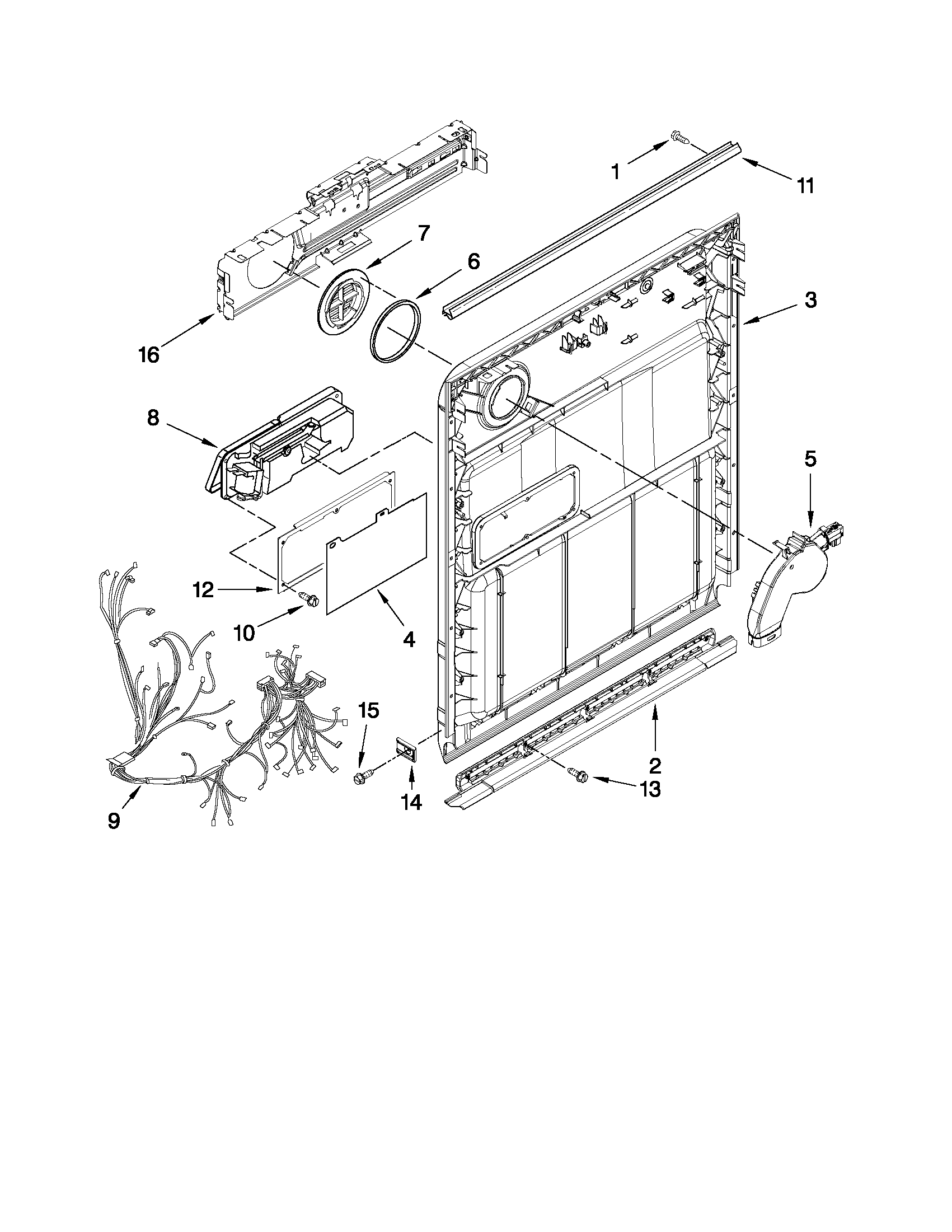 Kenmore 66513292K114 inner door parts diagram