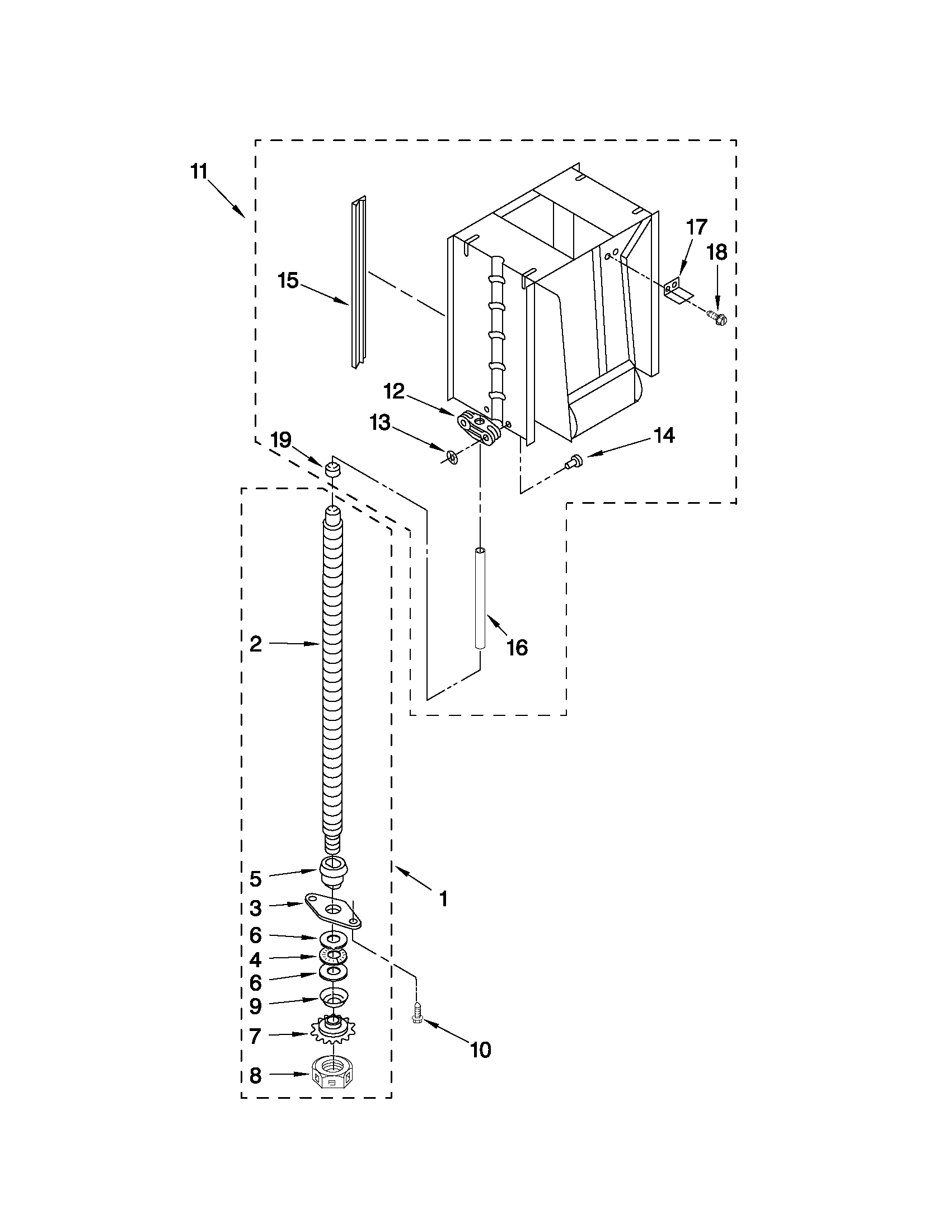 Kenmore 66514732111 powerscrew and ram parts diagram