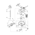 Kenmore Elite 66513932K017 pump, washarm and motor parts diagram