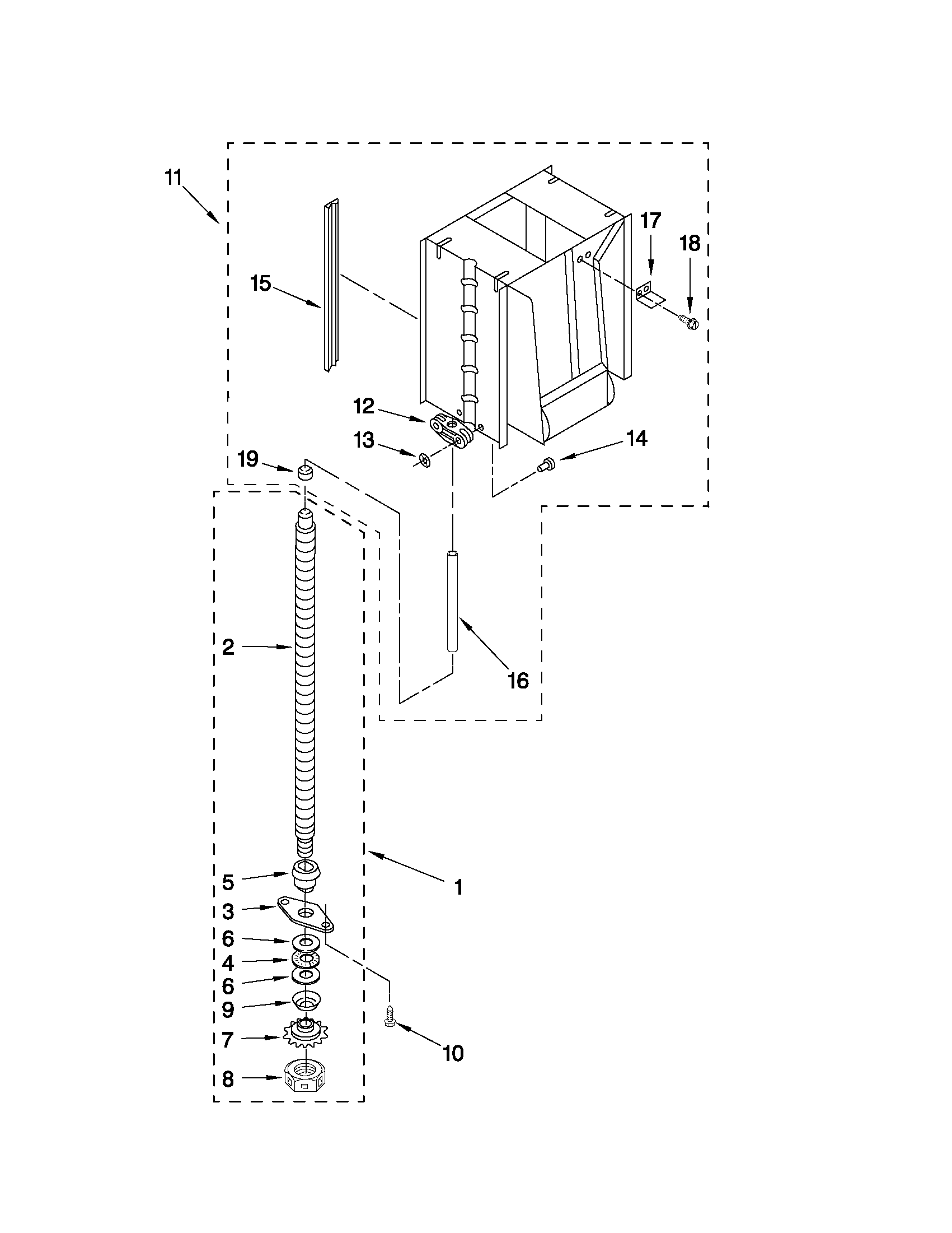 Kenmore 66514722111 powerscrew and ram parts diagram