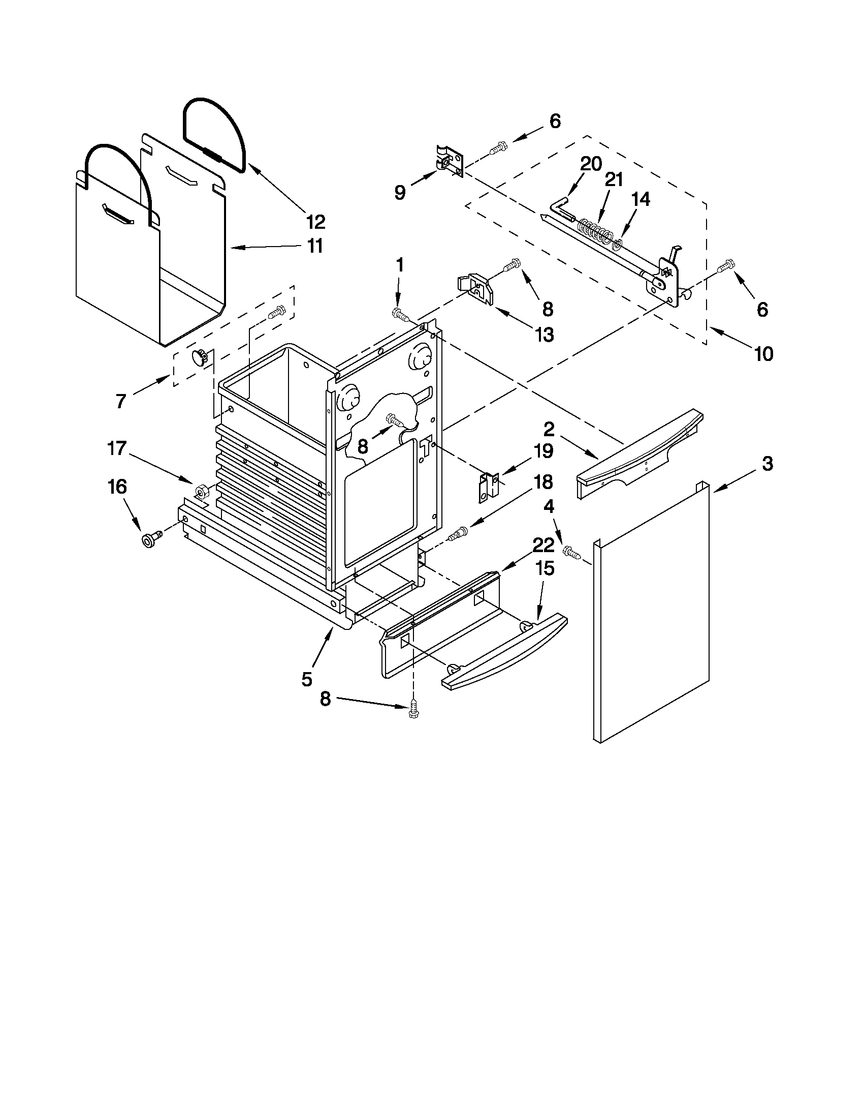 Kenmore 66514722111 container parts diagram