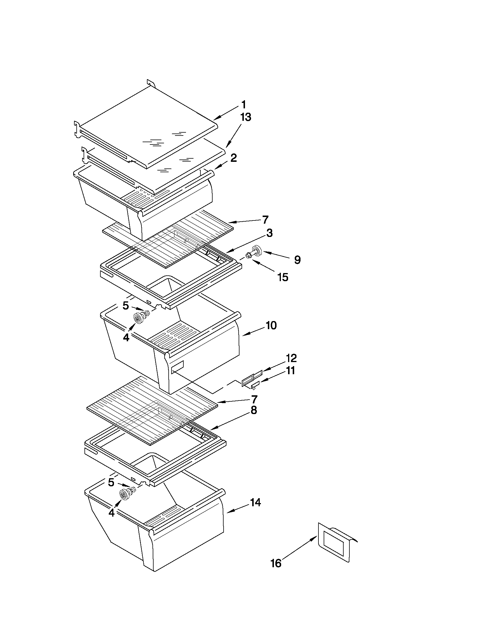 Kenmore Elite 10658714803 refrigerator shelf parts diagram