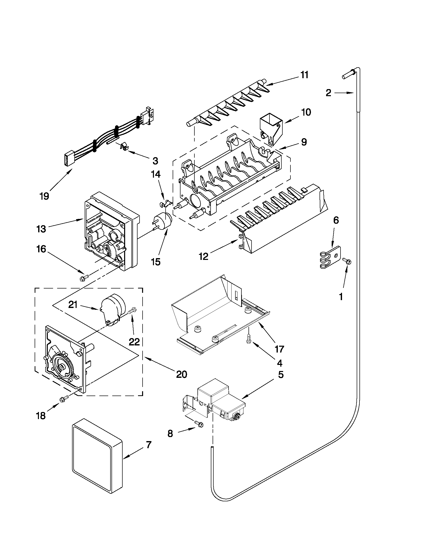 Kenmore Elite 10658714803 icemaker parts diagram