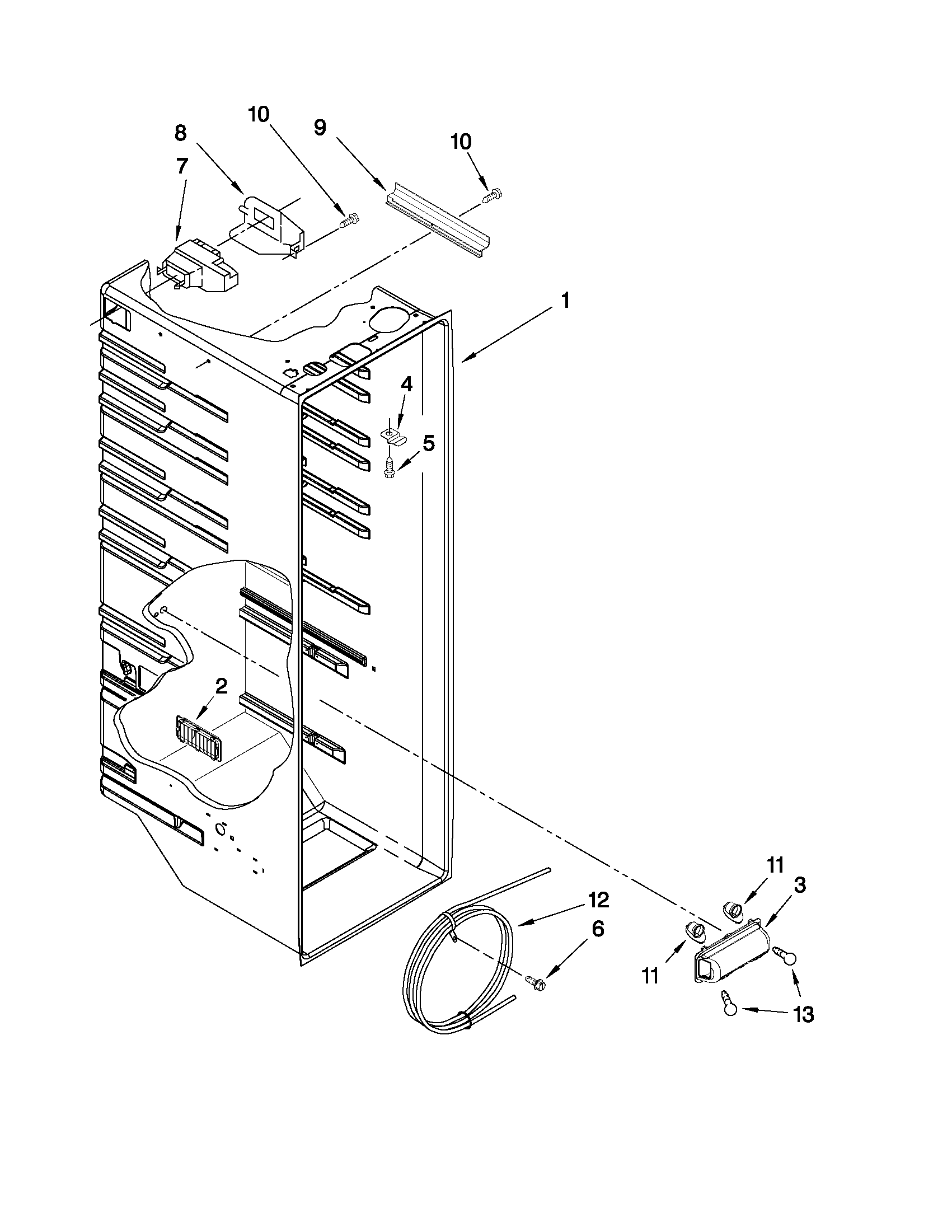 Kenmore 10659912703 refrigerator liner parts diagram