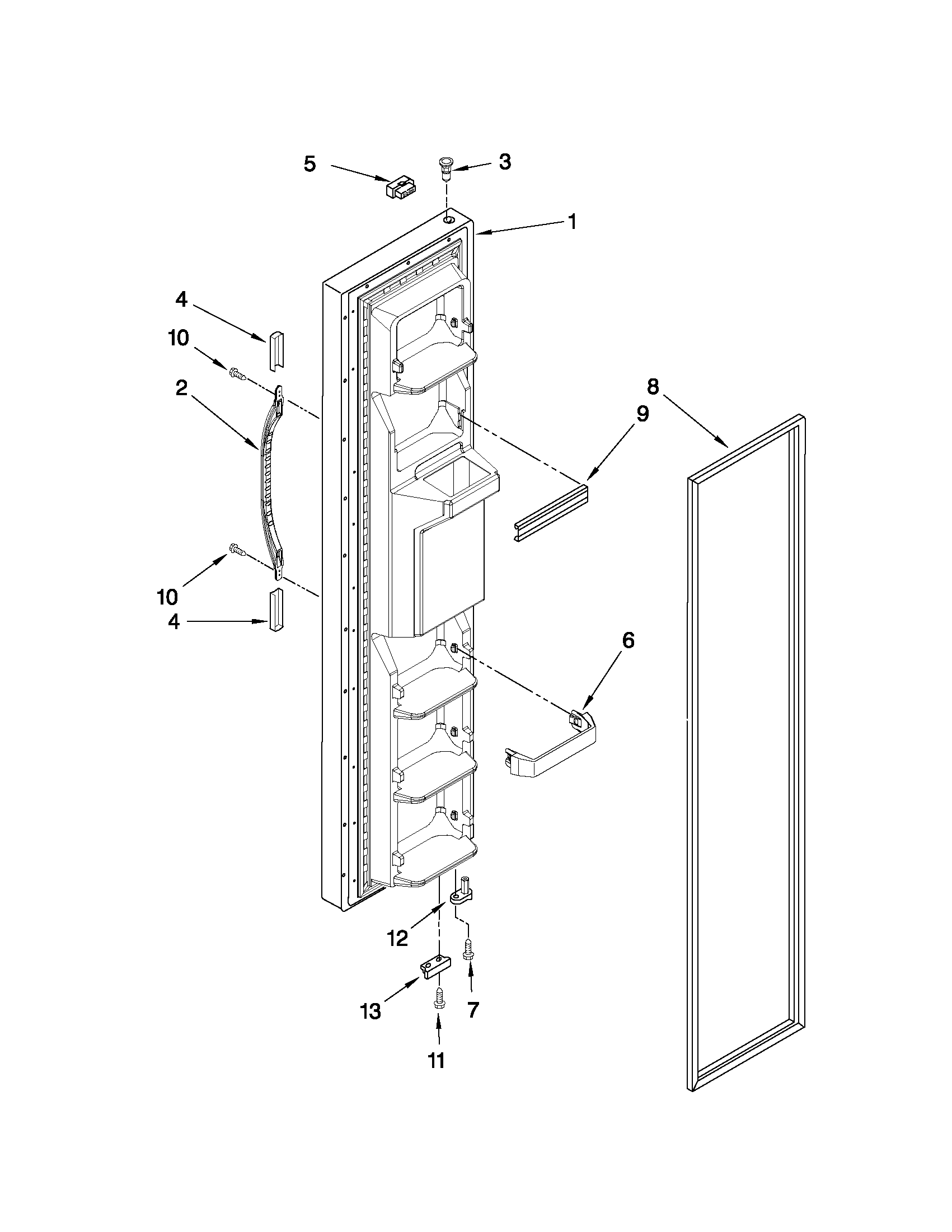 Kenmore 10659912703 freezer door parts diagram
