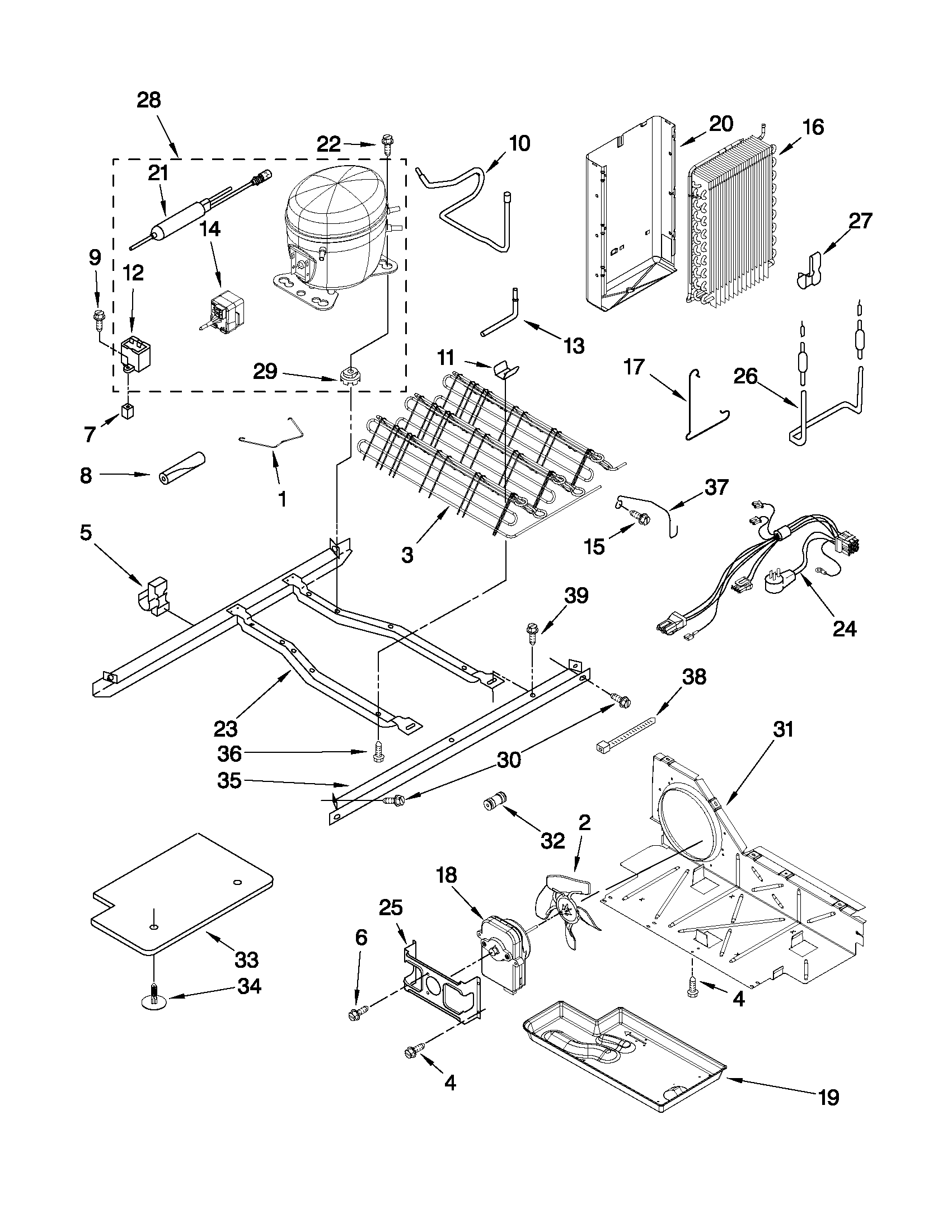 Kenmore 10659912703 unit parts diagram