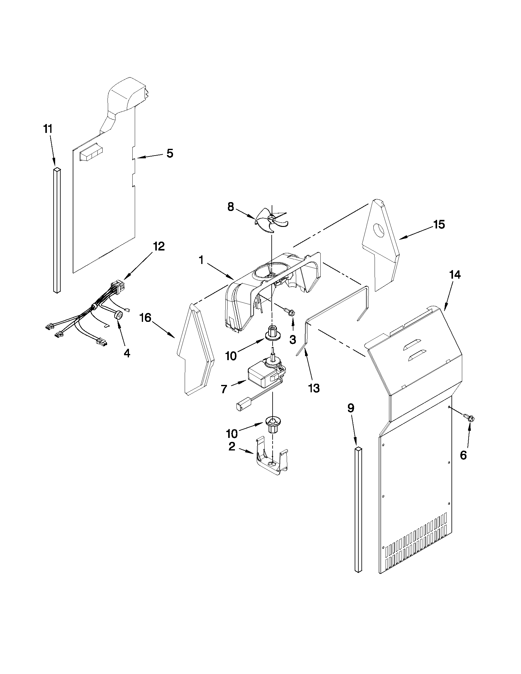 Kenmore 10659912703 air flow parts diagram