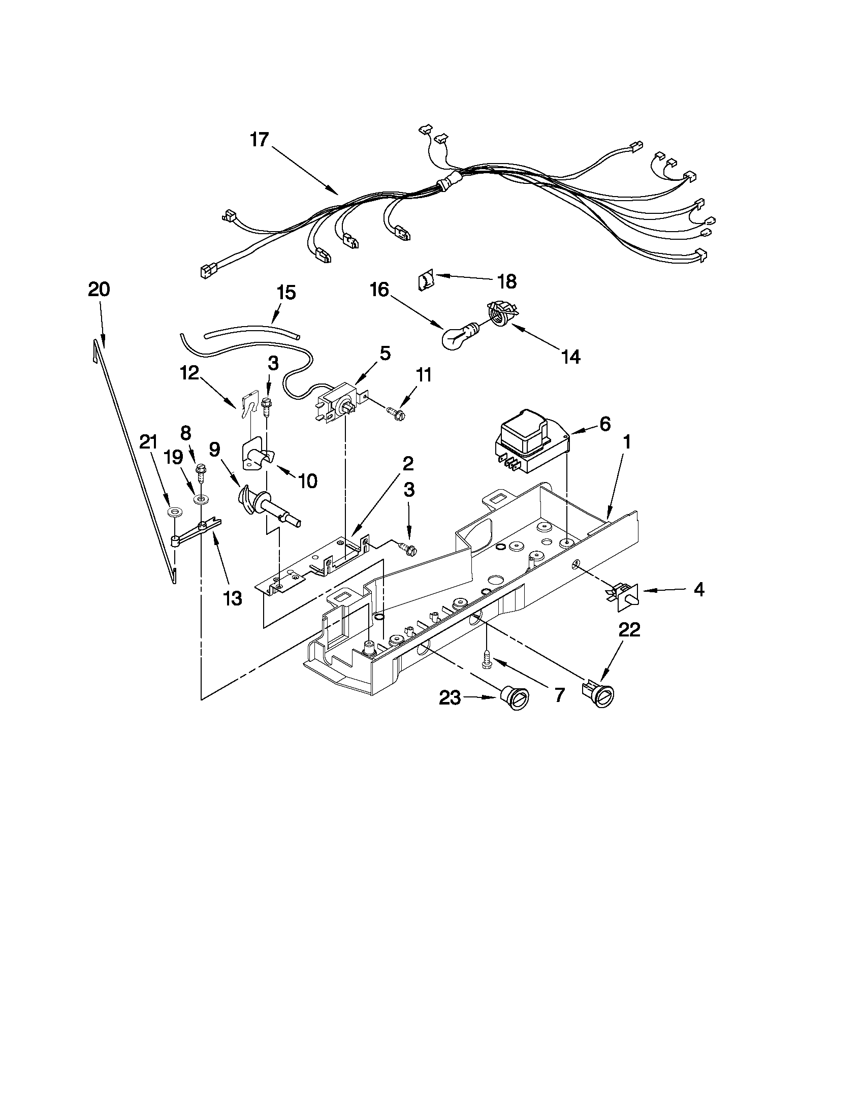 Kenmore 10659912703 control parts diagram