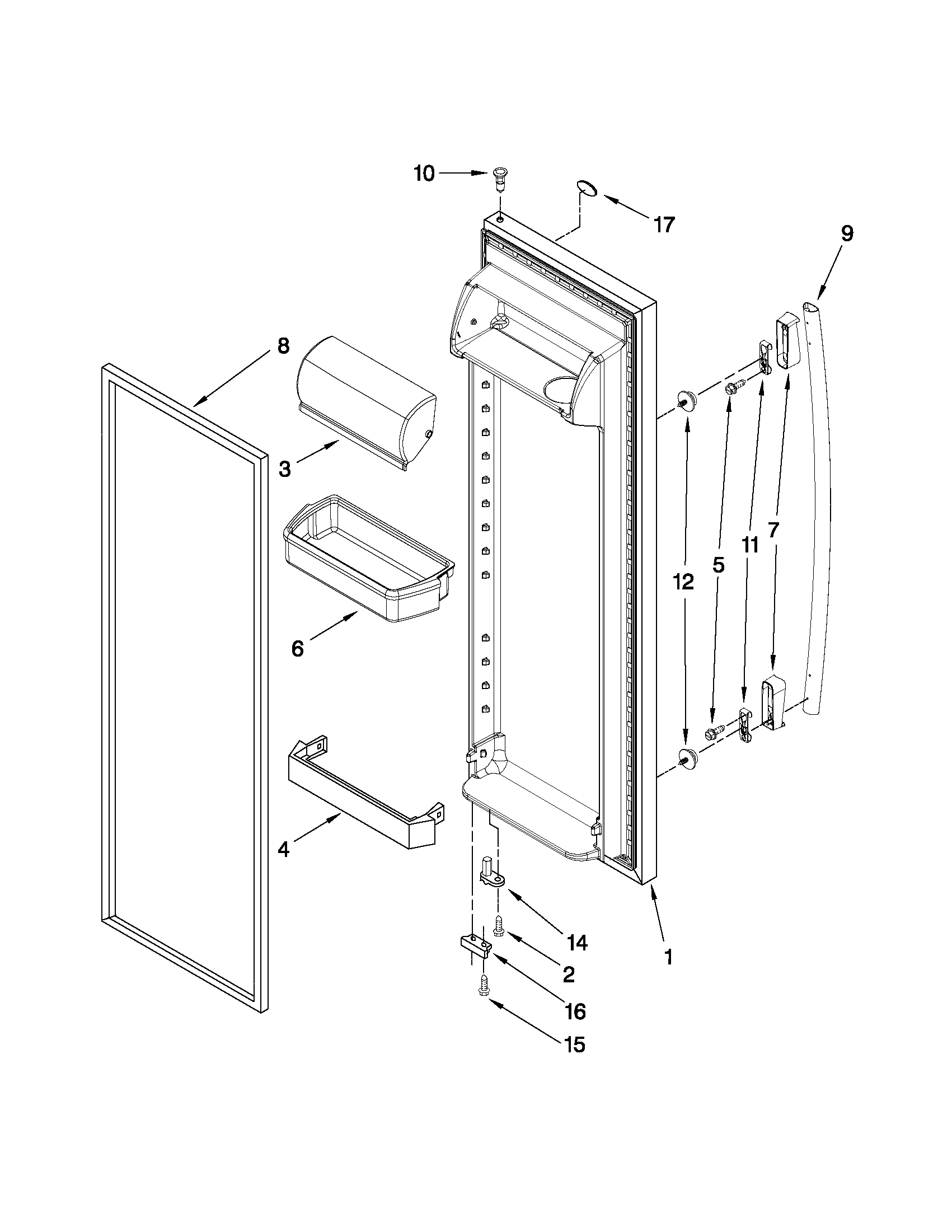 Kenmore 10641263804 refrigerator door parts diagram