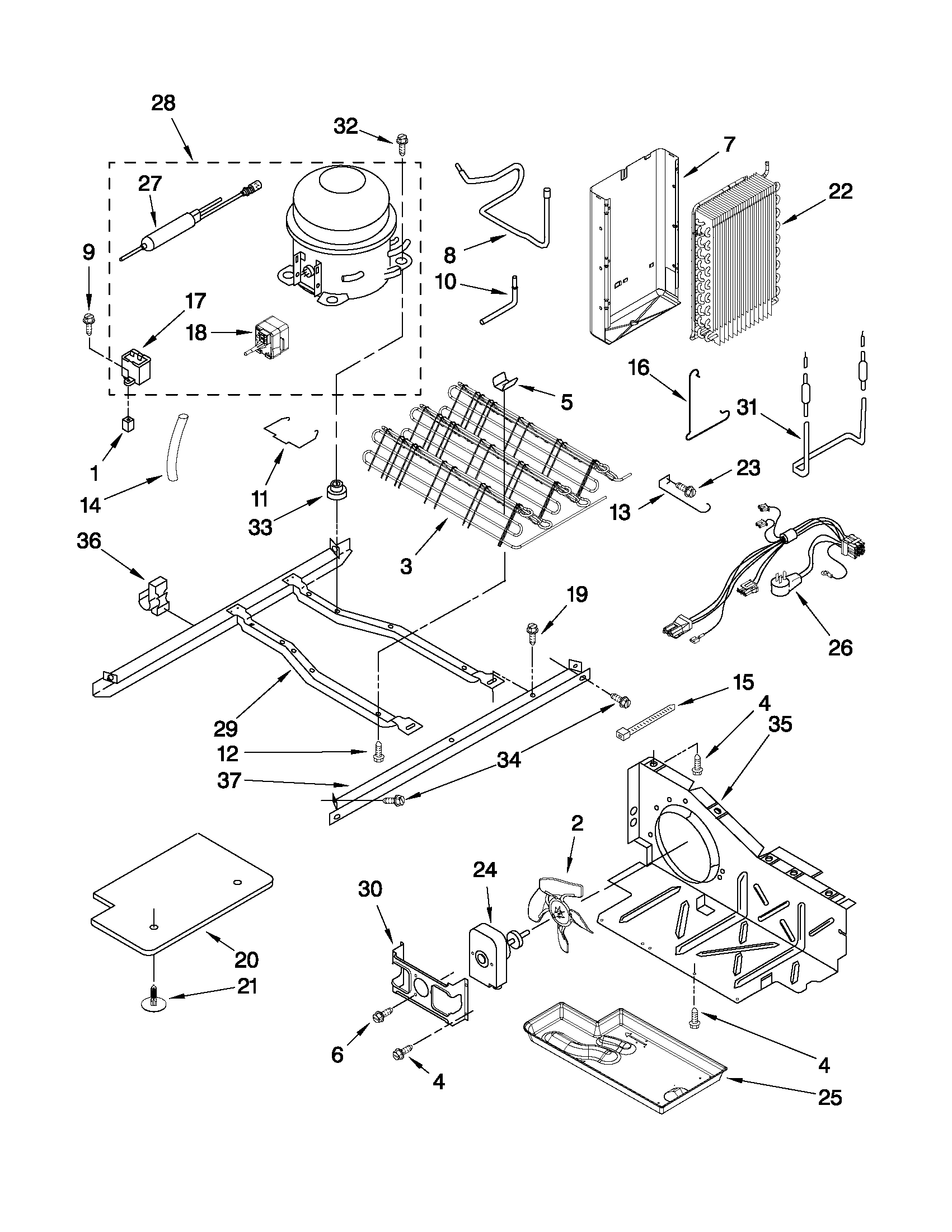 Kenmore 10641263804 unit parts diagram