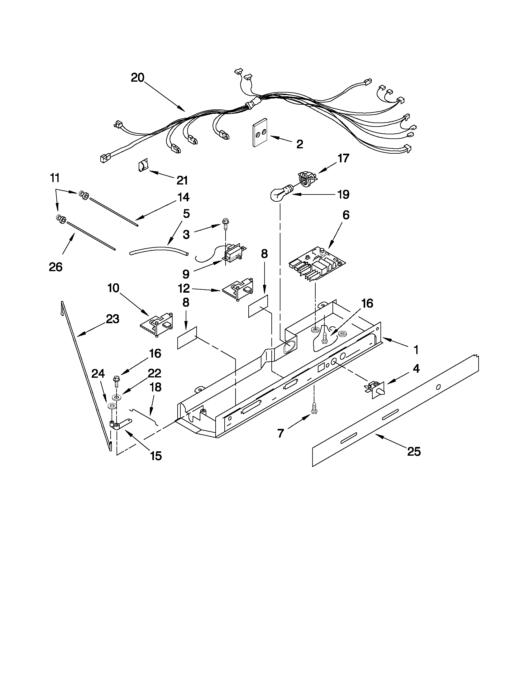Kenmore 10641263804 control parts diagram