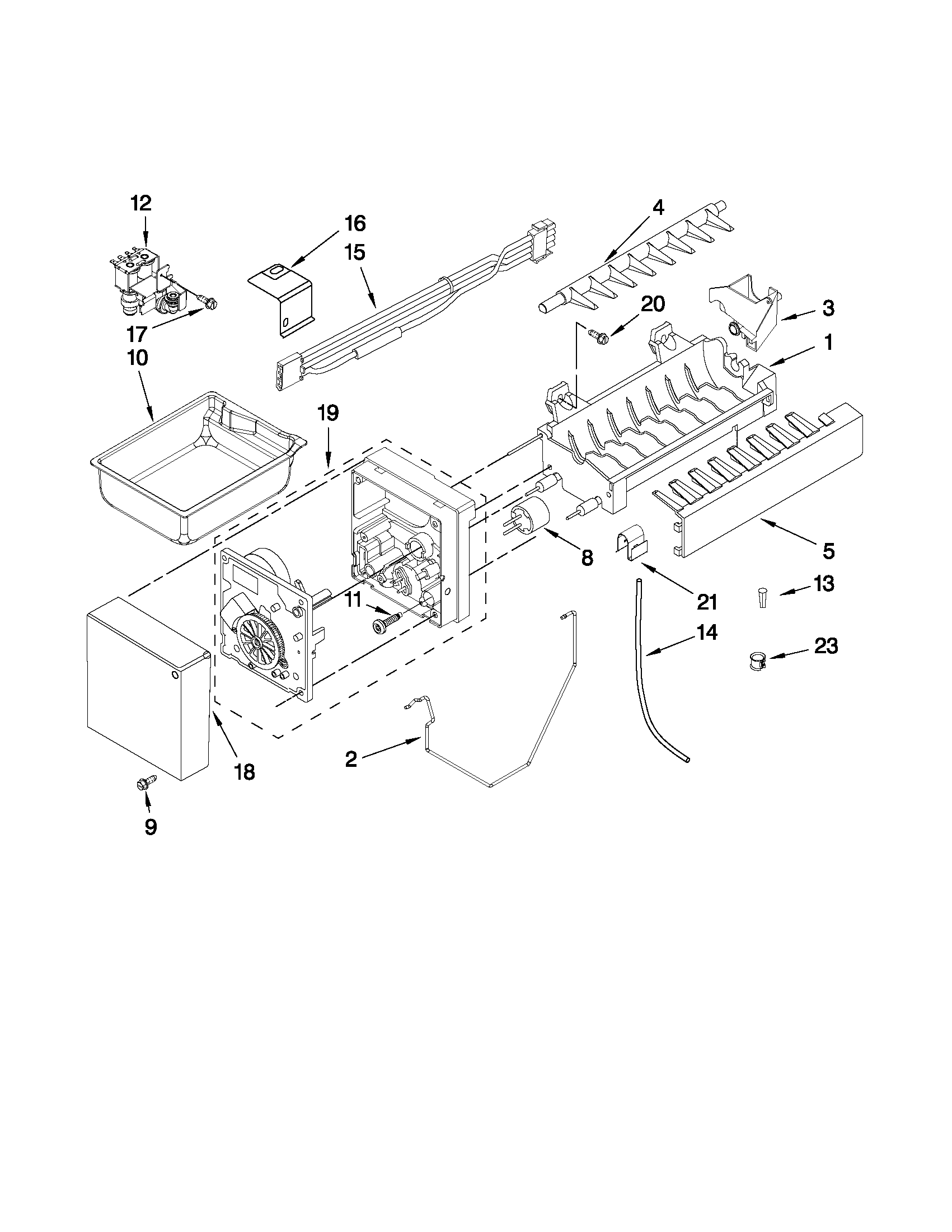 Kenmore 59679523015 icemaker parts diagram
