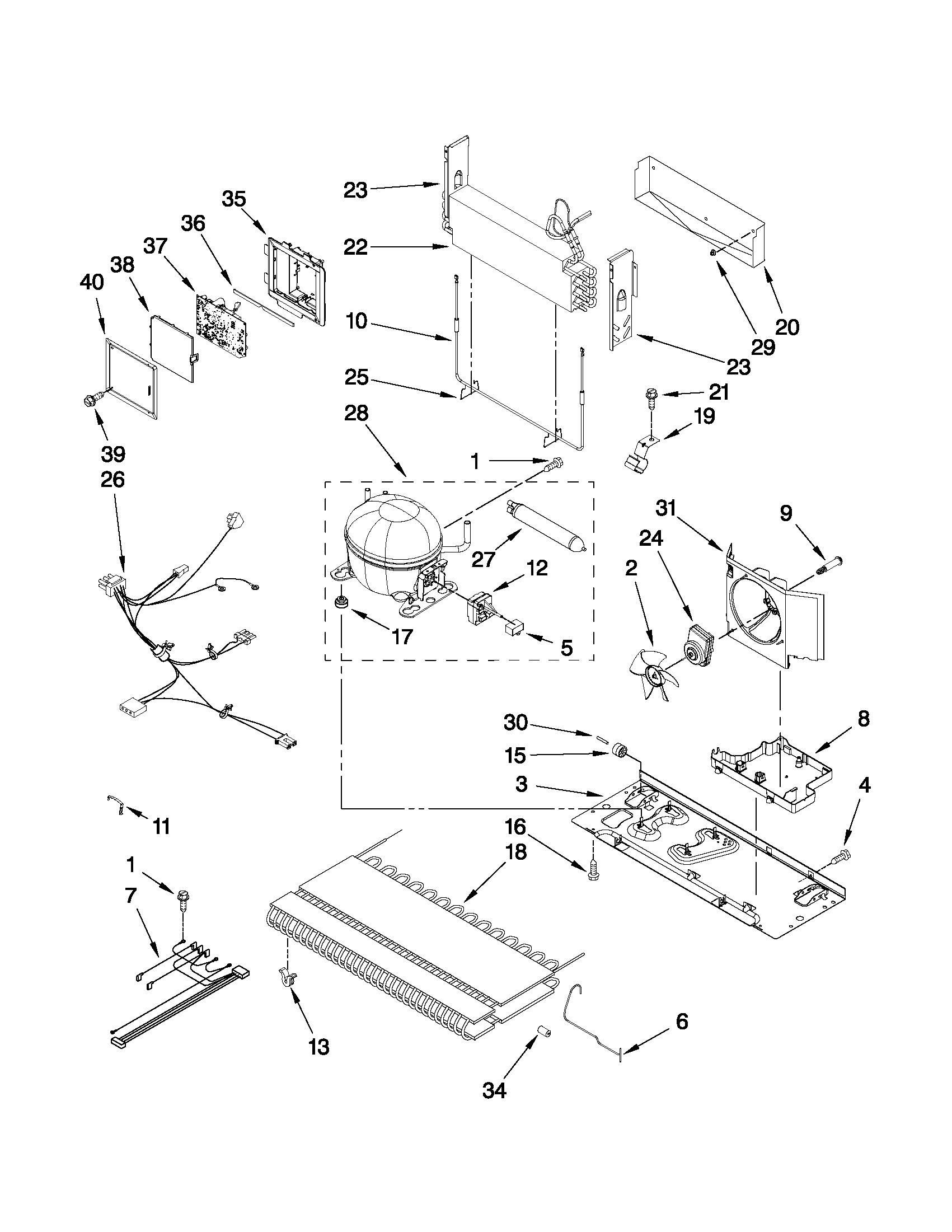 Kenmore 59679539016 unit parts diagram