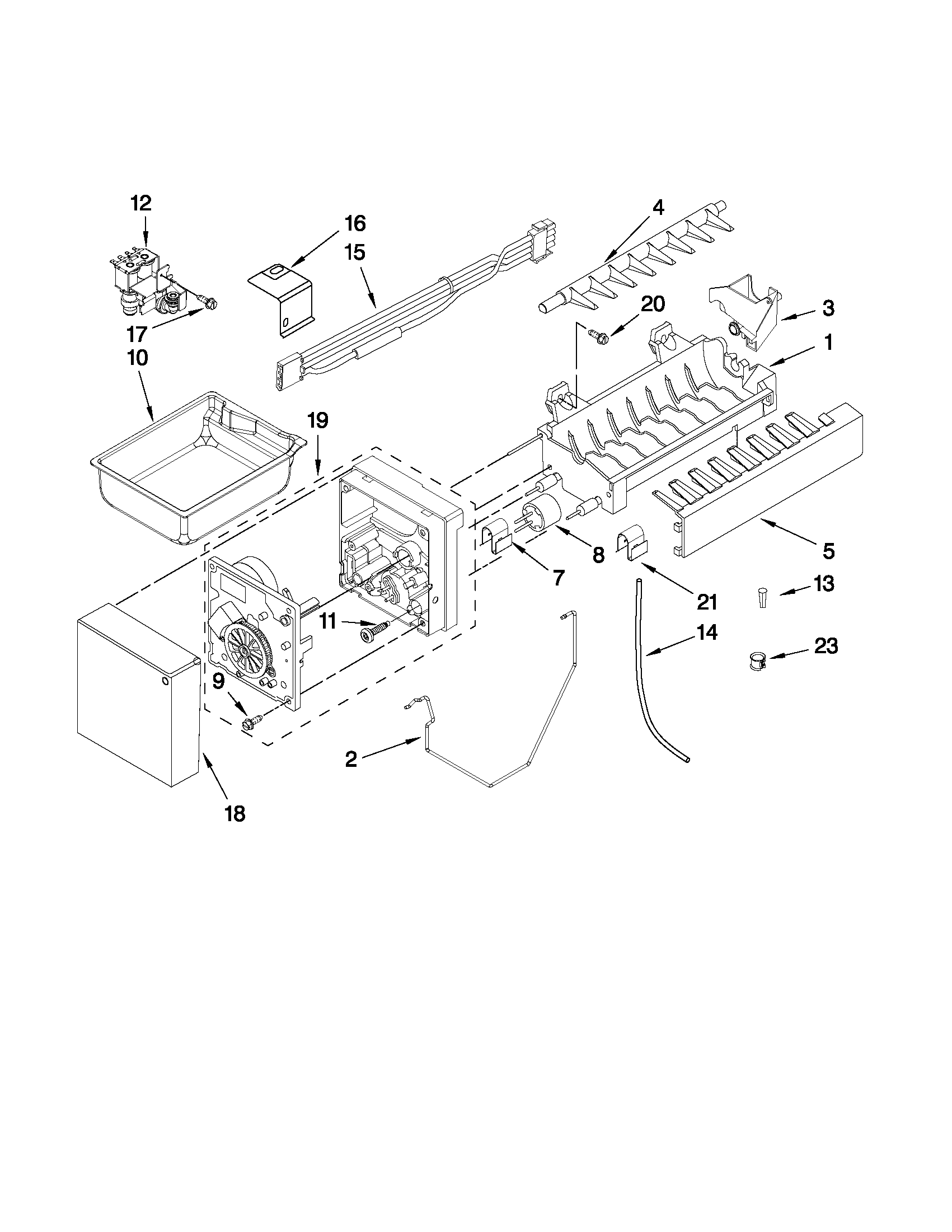 Kenmore 59679539016 icemaker parts diagram