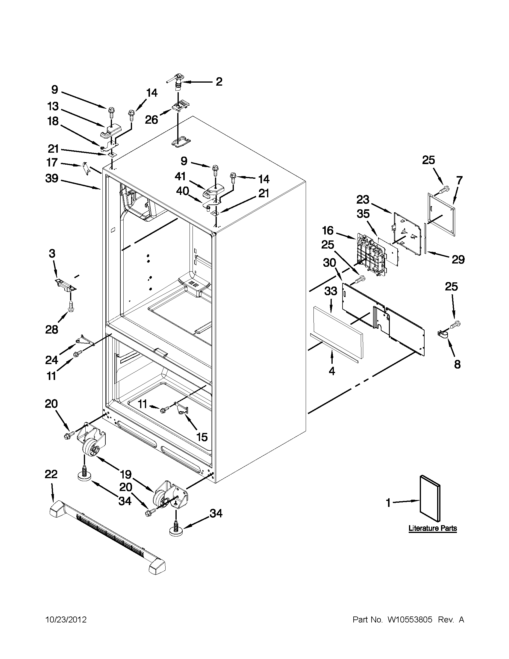 Kenmore 59679242016 cabinet parts diagram