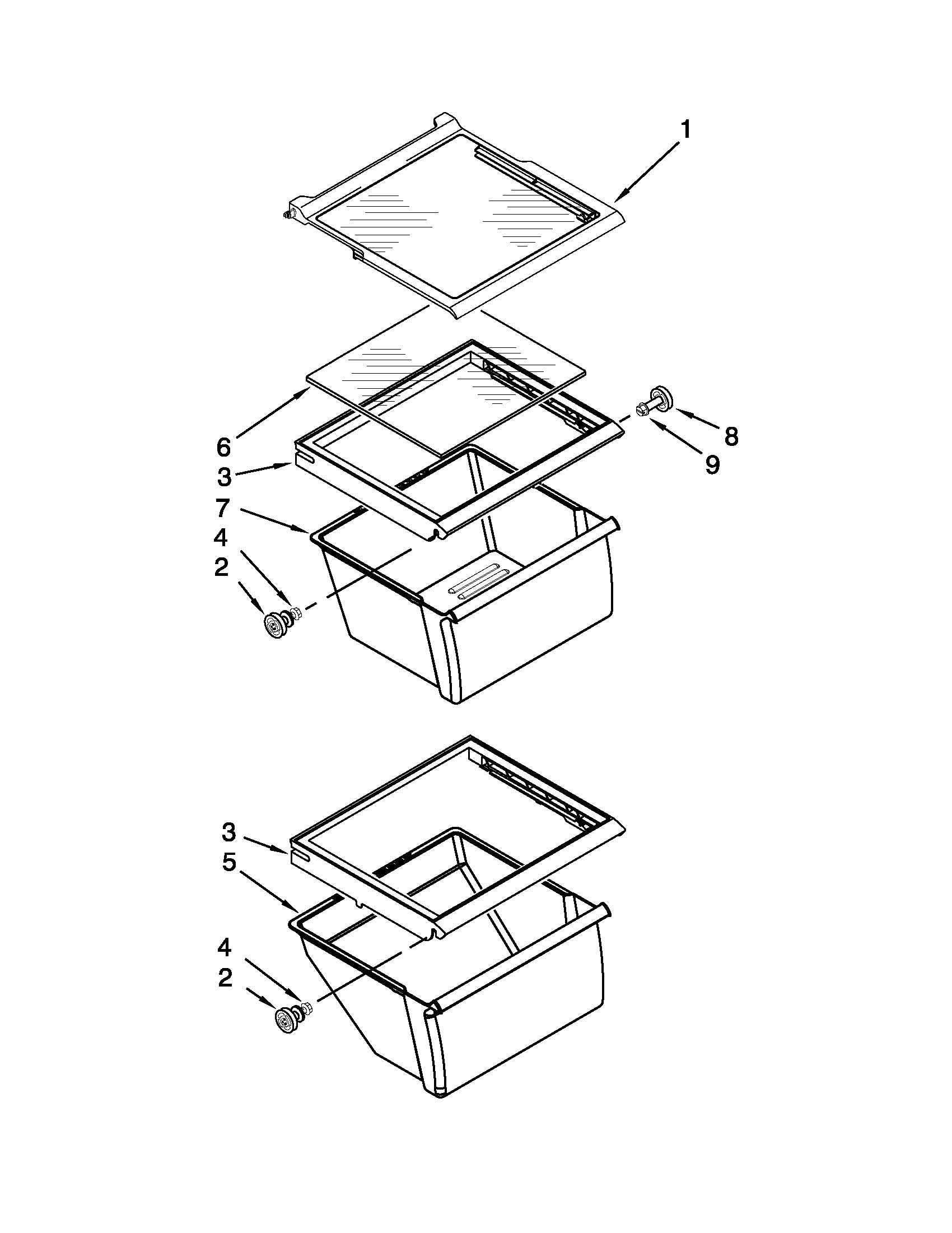 Kenmore 10640212011 refrigerator shelf parts diagram