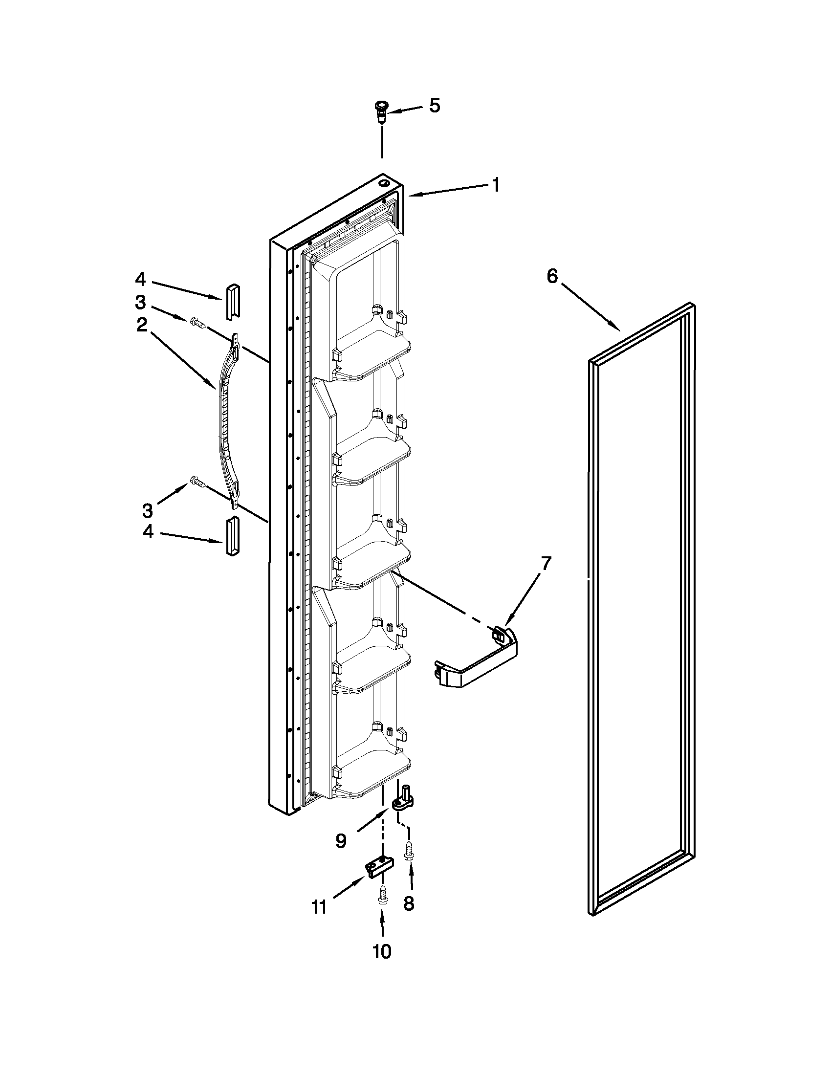 Kenmore 10640212011 freezer door diagram