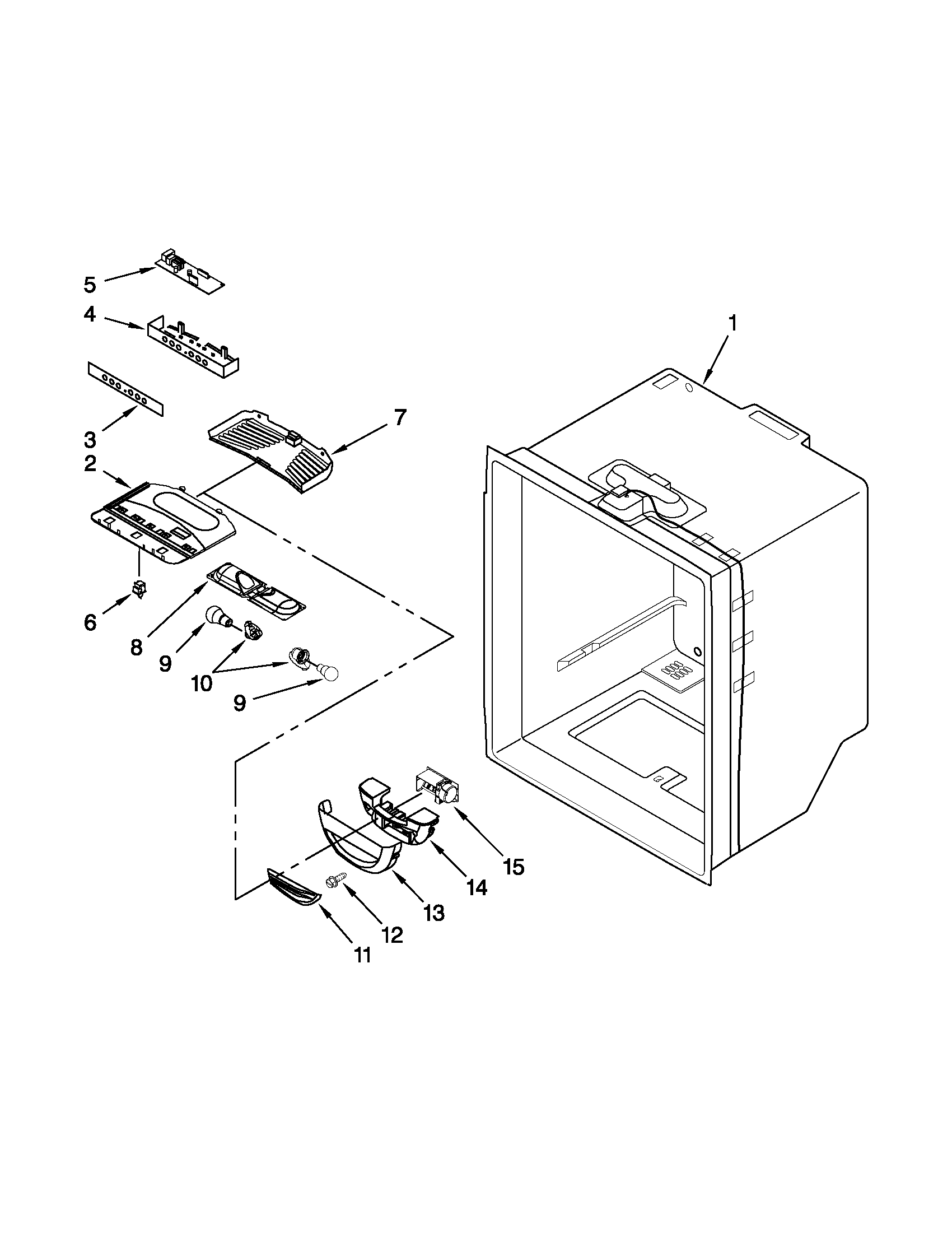 Kenmore 59669972013 refrigerator liner parts diagram