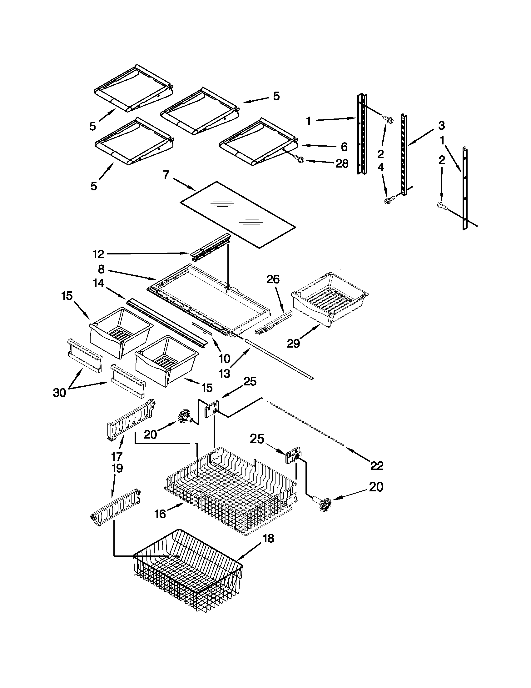 Kenmore 59669972013 shelf parts diagram
