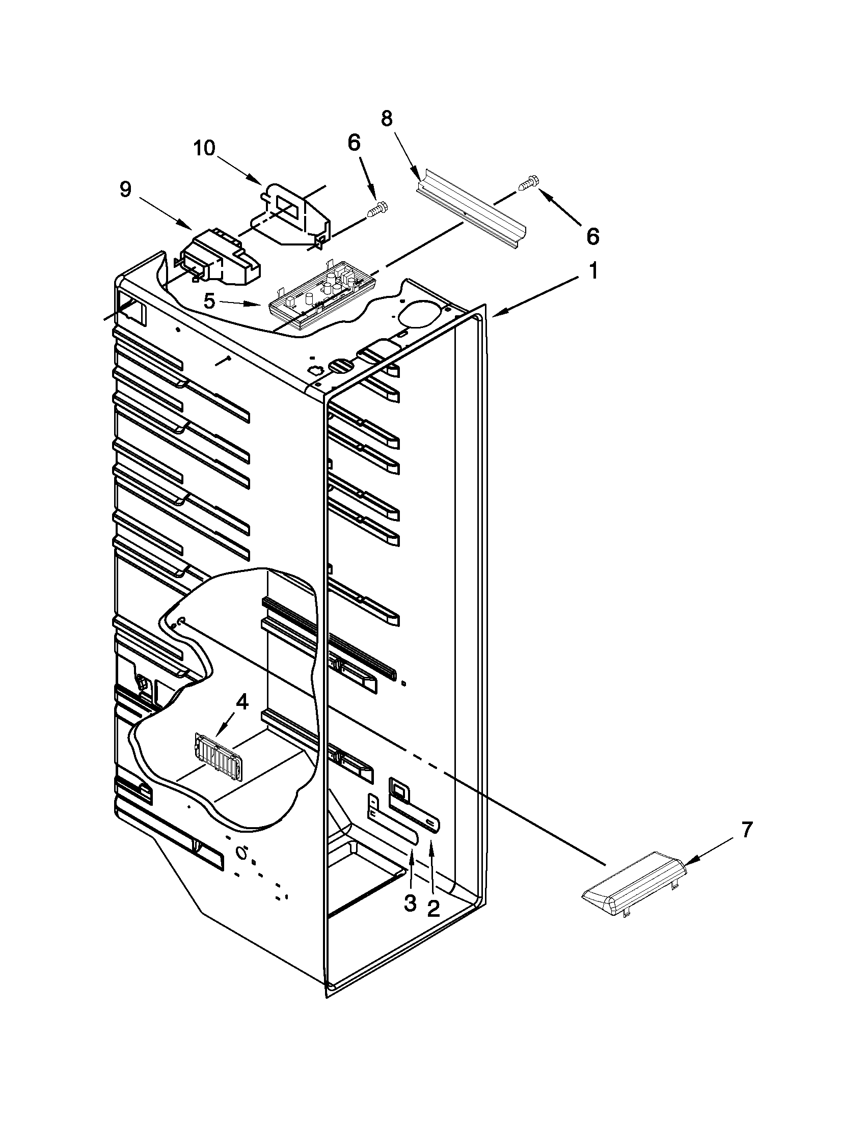Kenmore 10641124210 refrigerator liner parts diagram