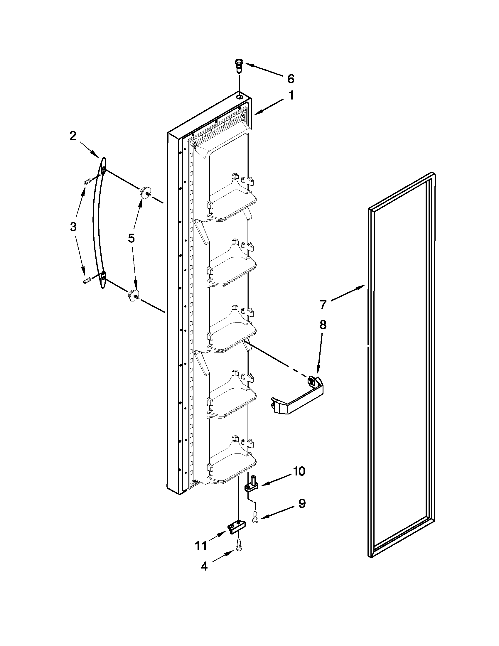 Kenmore 10641124210 freezer door diagram